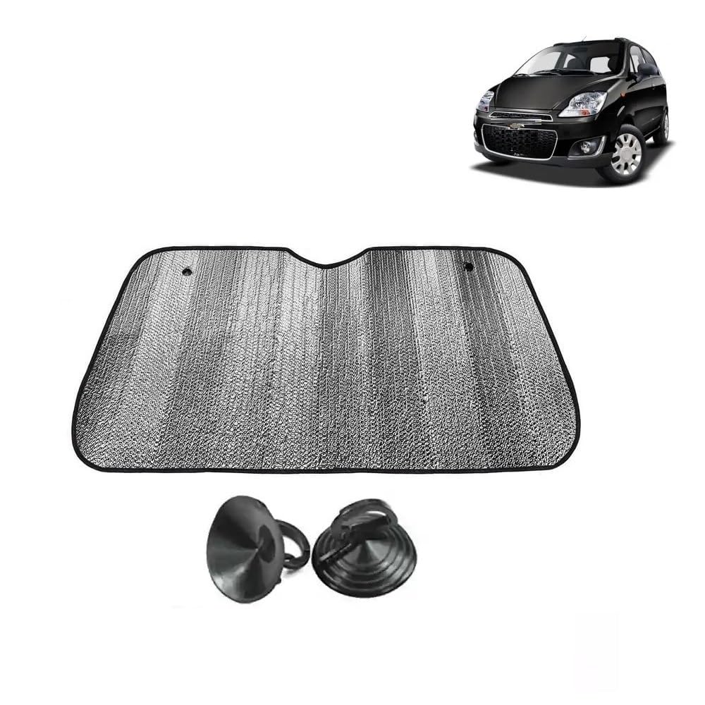 Car Windshield Sun Shade UV Rays Protector Silver Sunshade Solar Reflective suitable for Chevrolet Spark T2