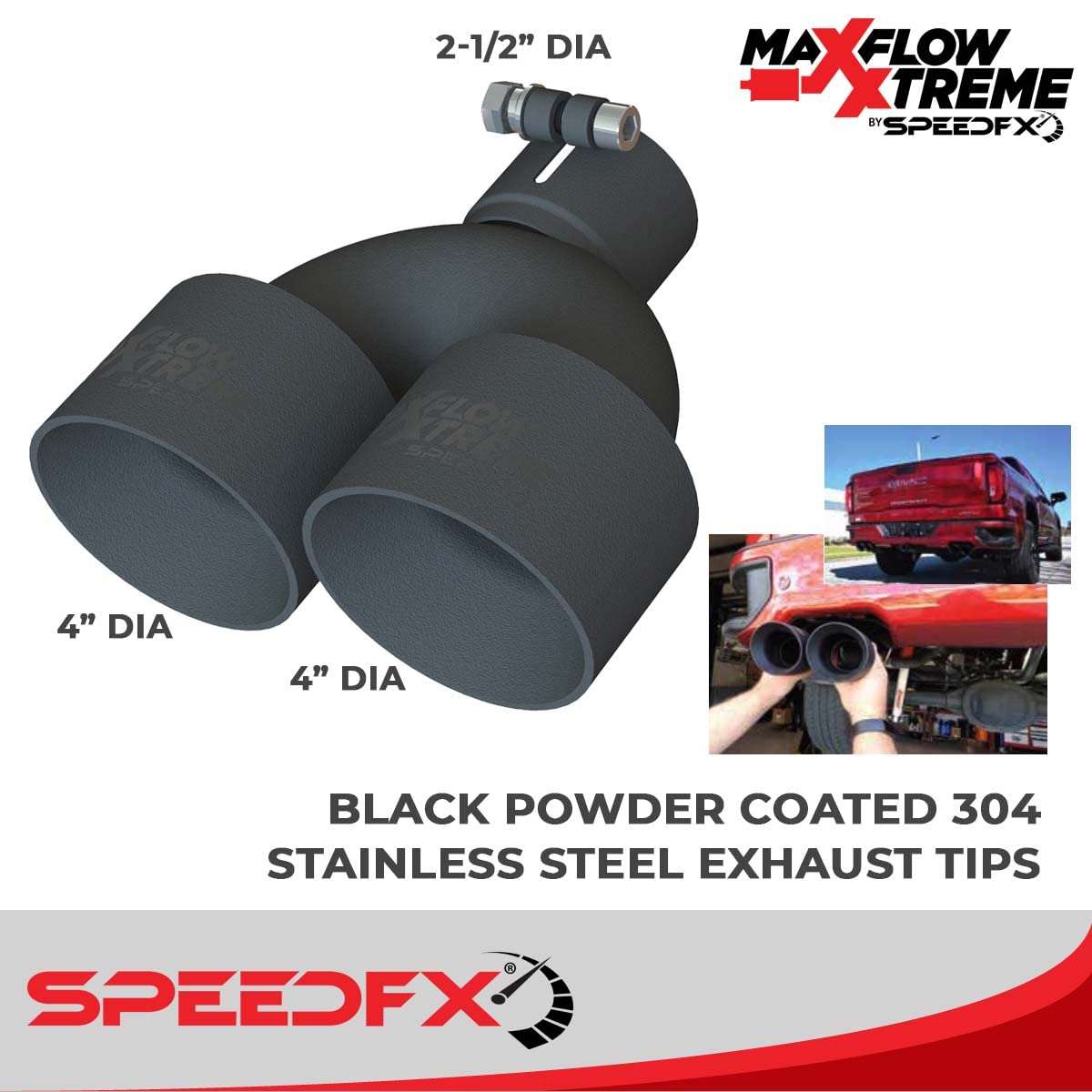 Speed FX MaxFlow Xtreme Cat Back Exhaust System for Silverado/Sierra 1500 2019-2021, Stainless Steel, Silver, Model 50102