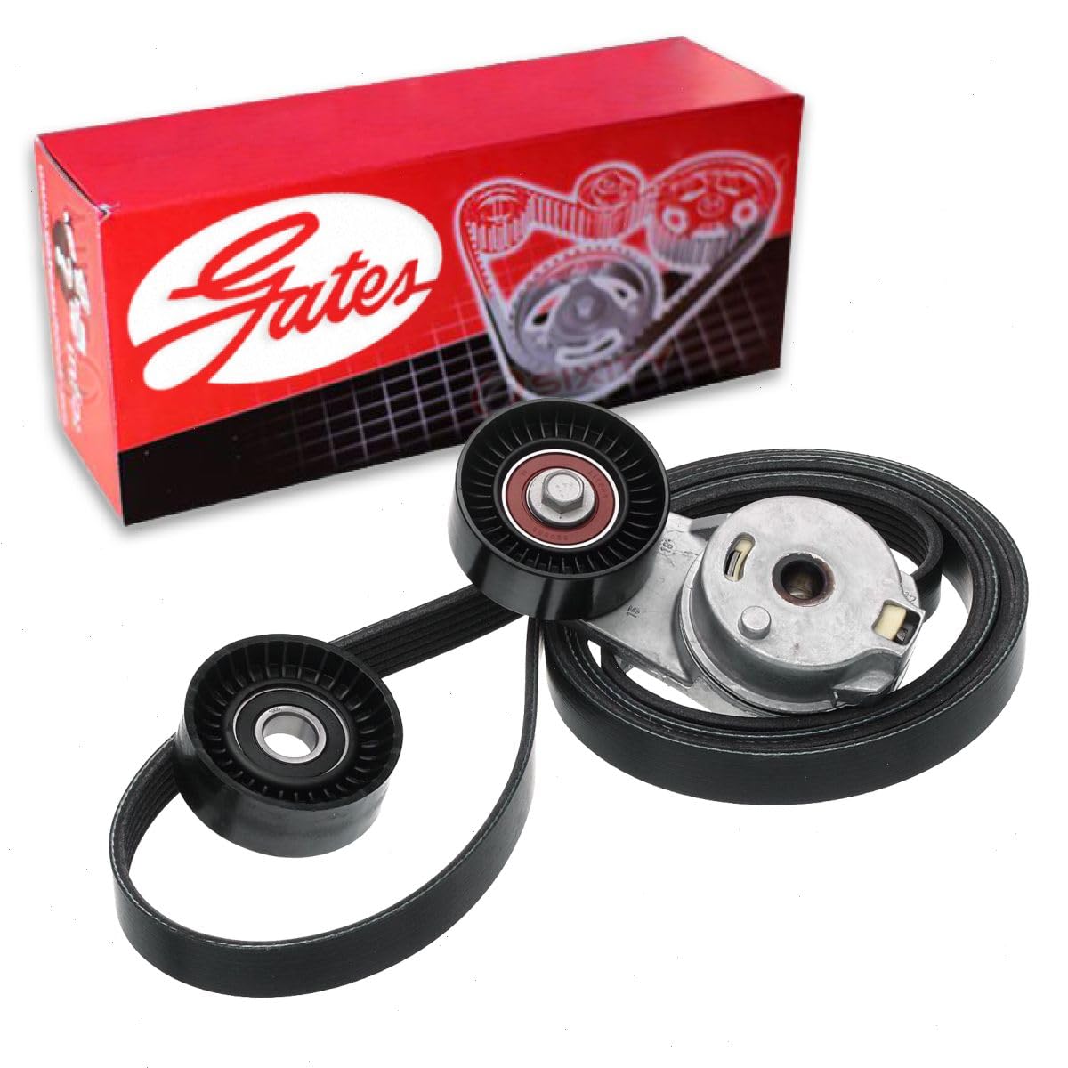 Gates Complete Serpentine Belt Drive Component Kit compatible with Chrysler Town & Country 3.3L 3.8L V6 2008-2010