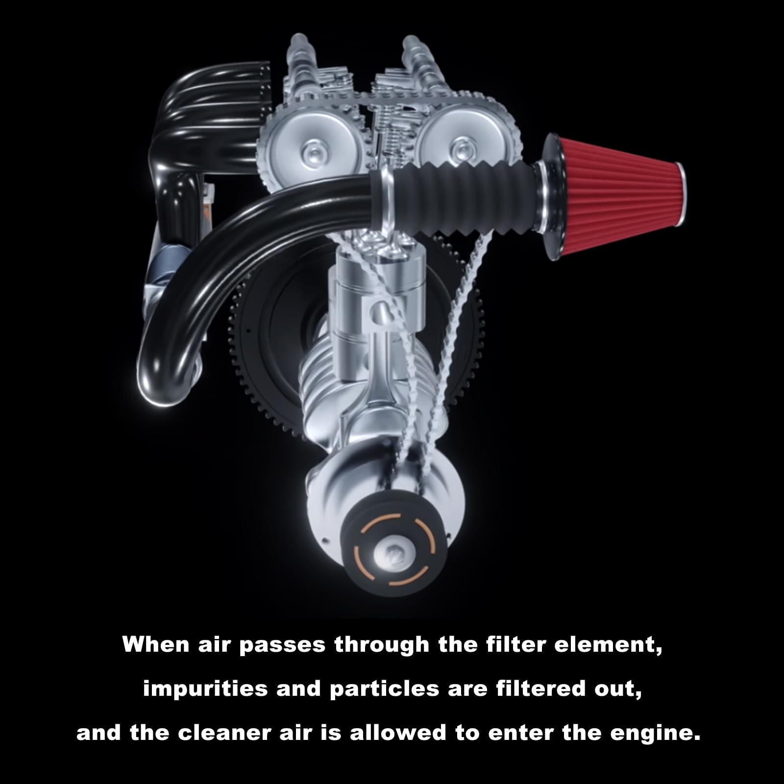 RYANSTAR RACING 70mm 2.75'' High Flow Round Tapered Cone Cool Air Filter Cleaner with Top Filter Design Short 154mm Tall