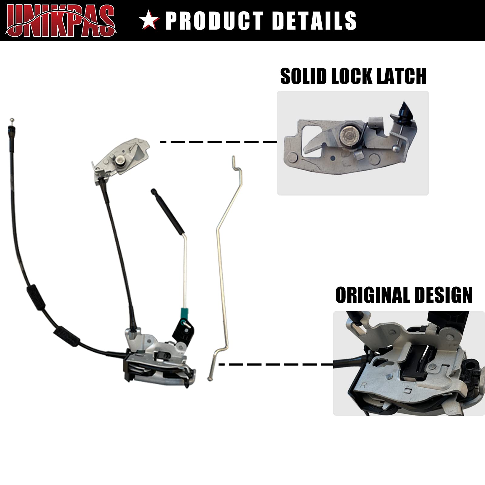 Unikpas Door Latch Assembly for Ford E150 E250 E350 - Rear Right Cargo Door - Model YL-DL122 - 1992-14 E-Van Compatibility