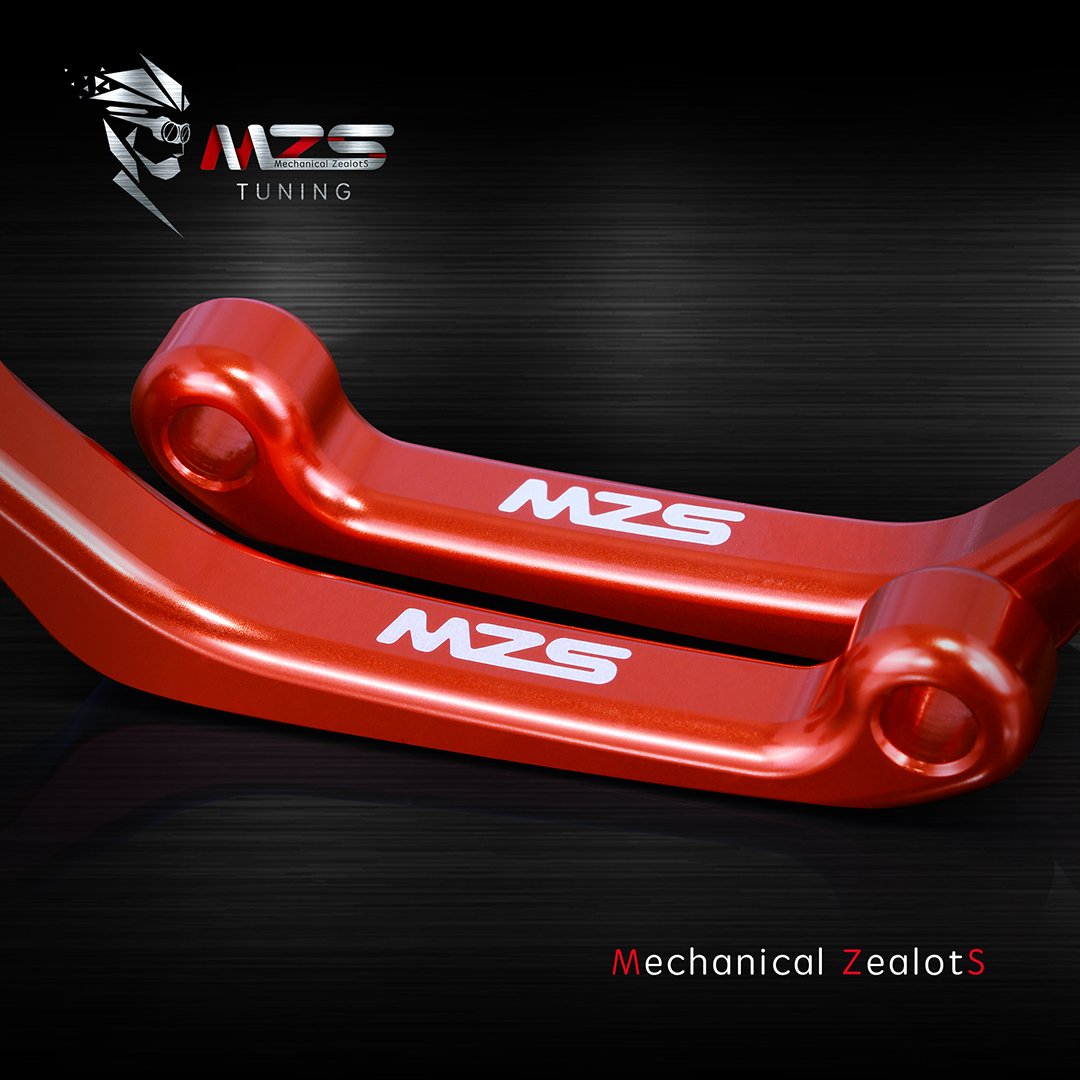 MZS Red Dirt Bike Brake Clutch Levers Pivot Adjustable CNC Compatible with KLX140R KLX140RF KLX140RL 2021-2025 / KLX140 2008-202