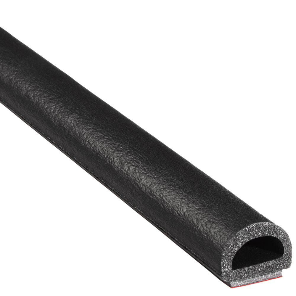 Trim-Lok D-Shaped Rubber Seal - .36    Height.625    Width, 100 Length - EPDM Foam Seal with BT (3M) High Strength Bonded Tape S