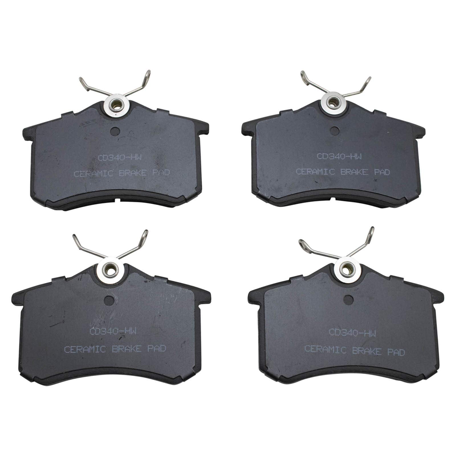 Trq Rear Brake Pad & Rotor Kit Brake Pads Brake Rotor Ceramic Premium G-Coated Compatible With 2007-2010 Volkswagen Beetle 1999