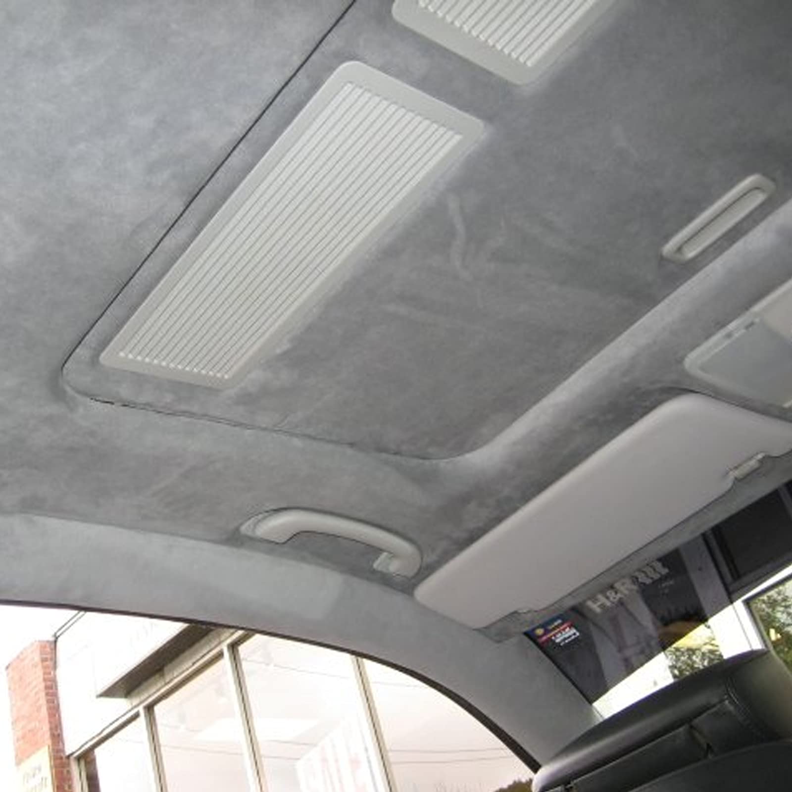 Halero 55“ × 60“ Light Gray Car Suede Headliner Fabric With Foam Backing Material 1/9' 3Mm Automotive Upholstery Liner For Diy Home Car Roof Trim Interior Replacement