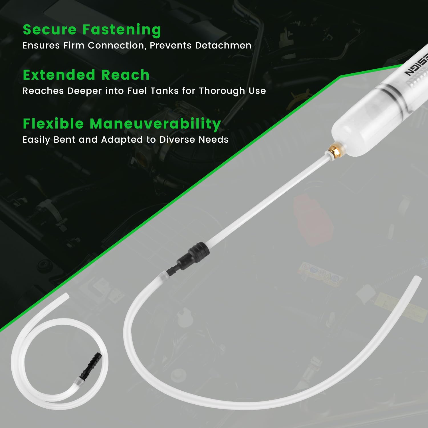 FTIHTRY 500CC Automotive Fluid Extractor Pump with Long Rubber Hose, Fluid Syringe Pump Manual Suction Vacuum Fuel Car Transfer,
