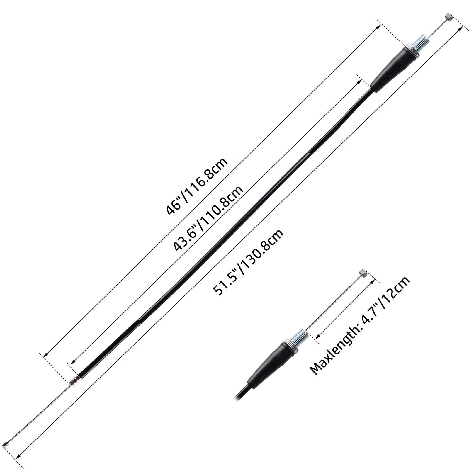 Heymaillc 7/8'' 22mm Twist Throttle Accelerator and 51'' Throttle Cable for 50cc 70cc 110cc 125cc 150cc 250cc Dirt Bike Quad ATV