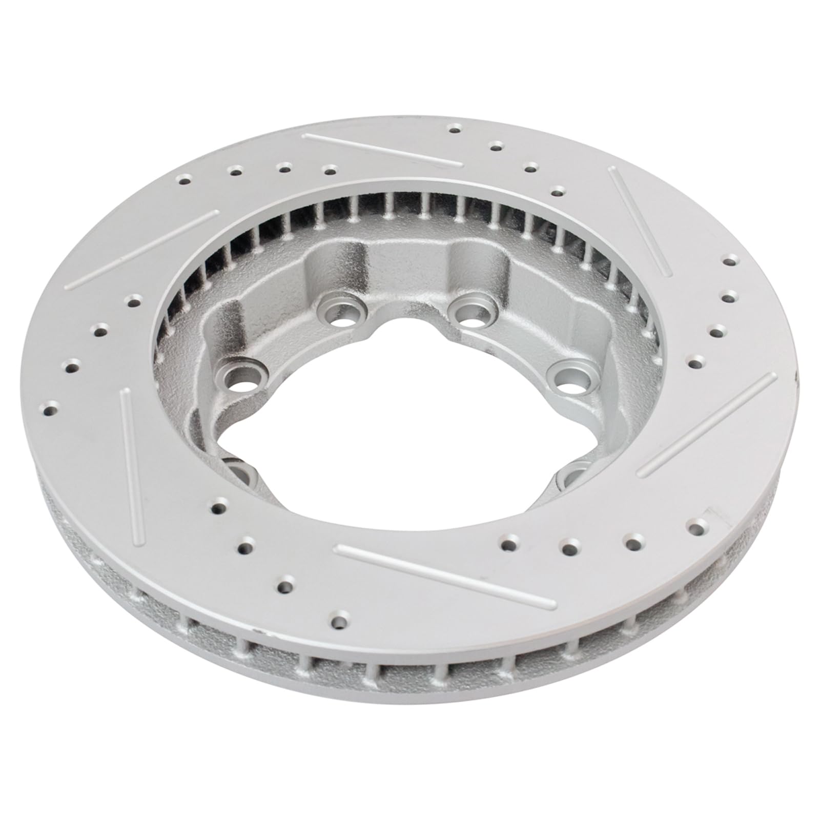 Trq Front Performance Brake Rotors Set Premium G-Coated Cross Drilled & Slotted Compatible With 1995-1999 Chevrolet K1500 Suburb