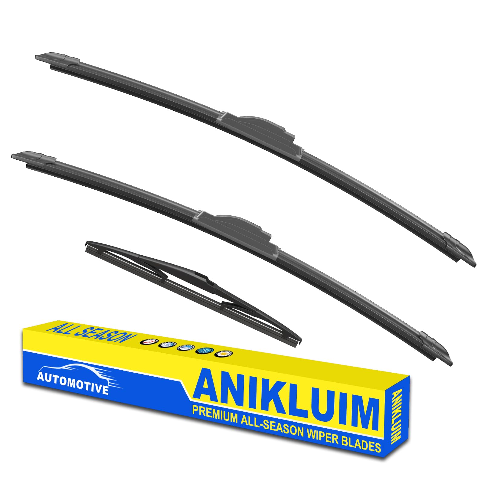 Anikluim 18''+18'' Wiper Blades With 14'' Rear Wiper Blade Set Replacement For 2006-2010 Commander Windshield Wipers Original Fa