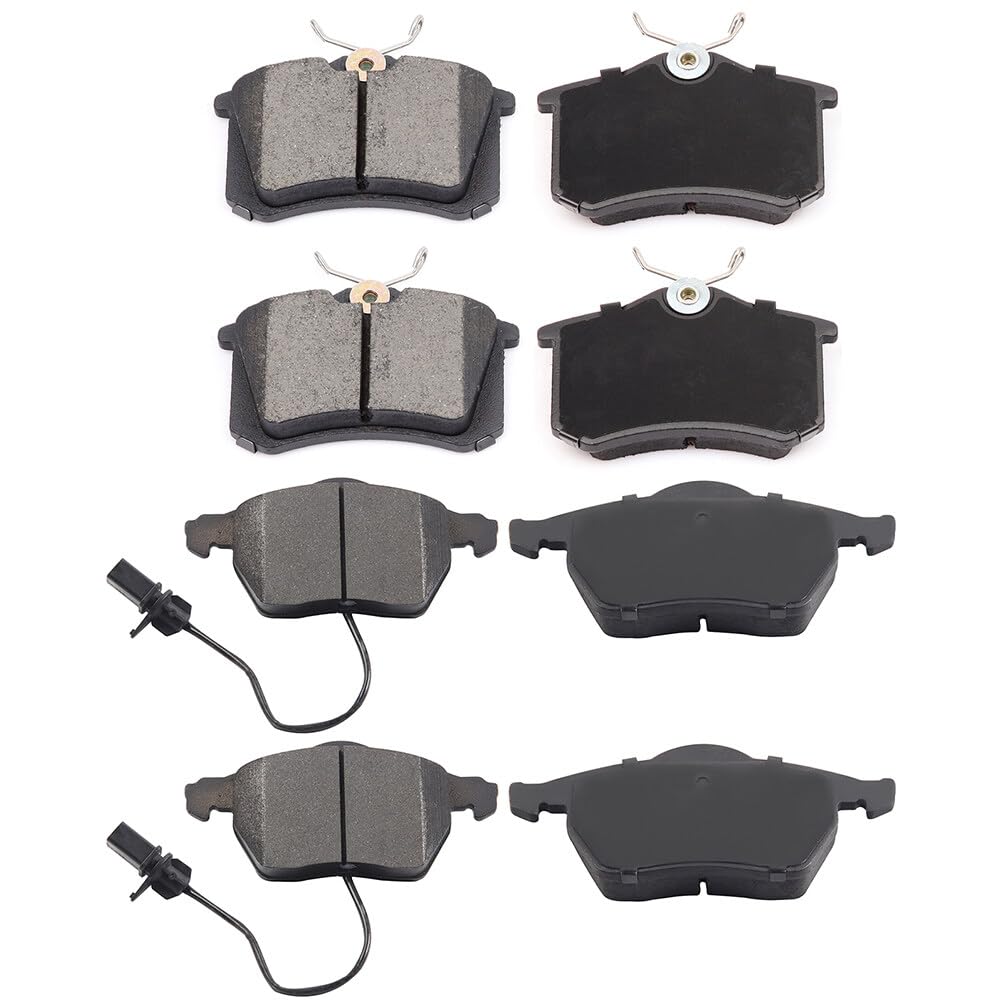 Cciyu D340 D840 Front & Rear Disc Brake Pads Kit - 8Pcs For Audi A4 (1999-2008), A4 Quattro (2002-2006), A6 (1998-2004) & A6 Qua