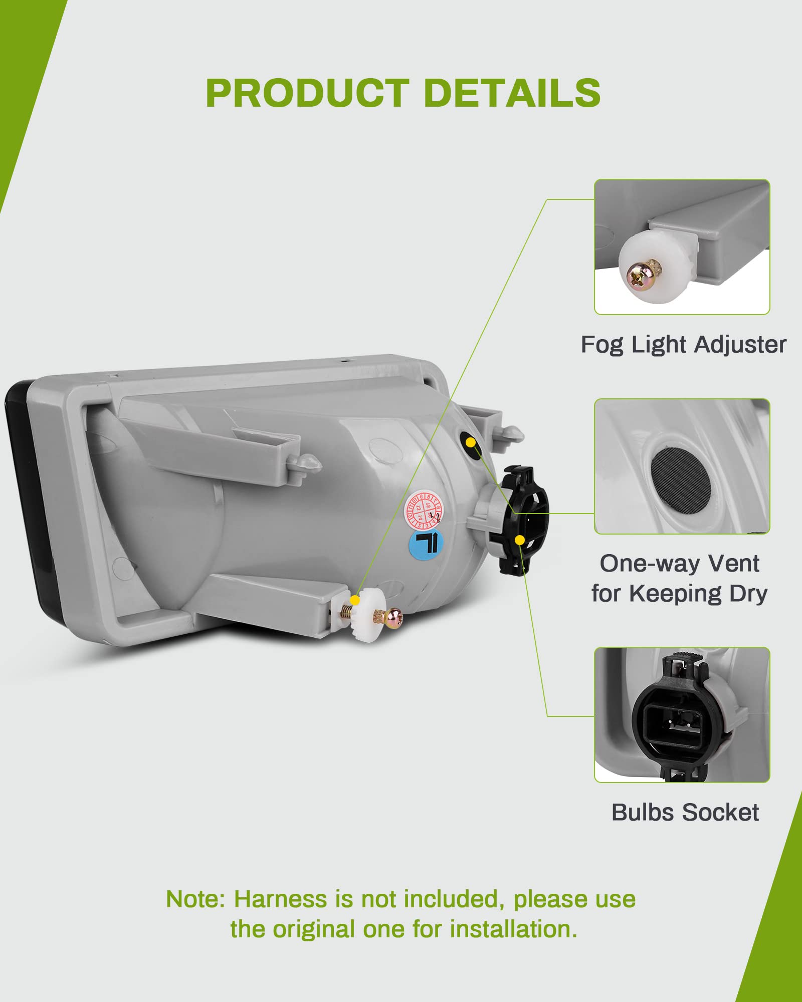Autosaver88 Fog Lights Compatible With 2007 2008 2009 2010 2011 2012 2013 2014 Chevy Silverado 2007-2013 Avalanche 2007-2013 Sub