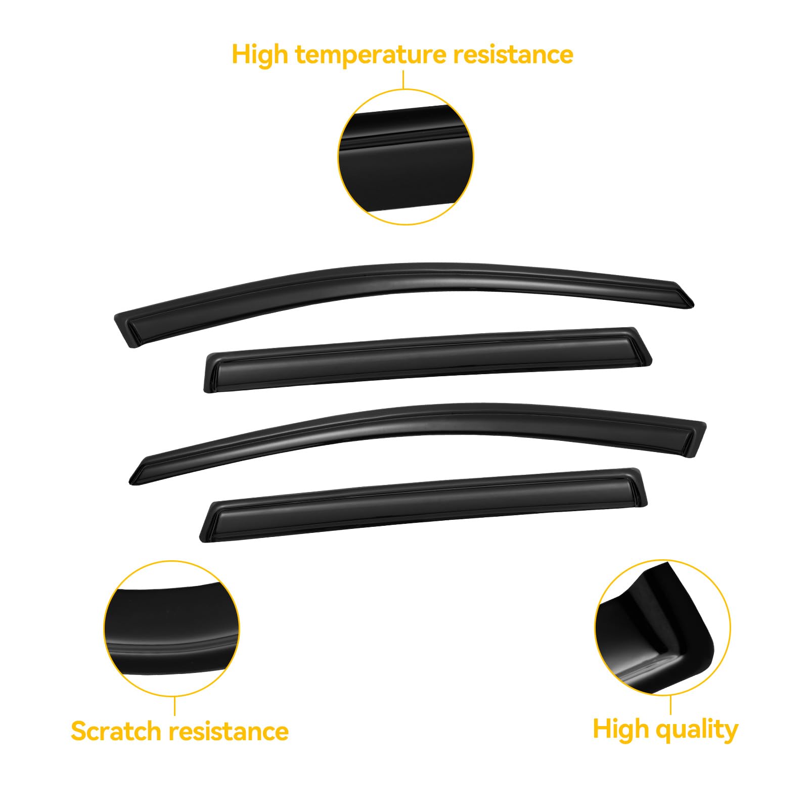 Rain Guards For 2017-2022 Honda Cr-V Crv, Out-Channel Window Visor Shields Vent Deflector Shade Wind Dark Smoke 2018 2019 2020 2