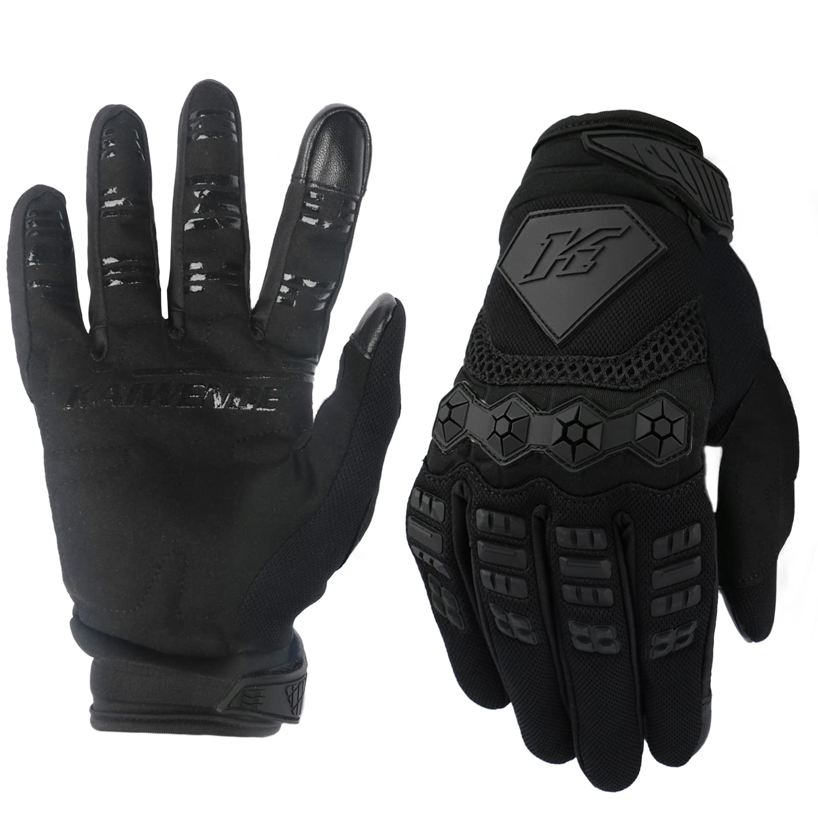 Kaiwende Mens Dirt Bike Riding Gloves -Full Finger Touch-Screen Motocross/Motorcycle Gloves For Bmx Mx Atv Mtb Off-Road Riding (