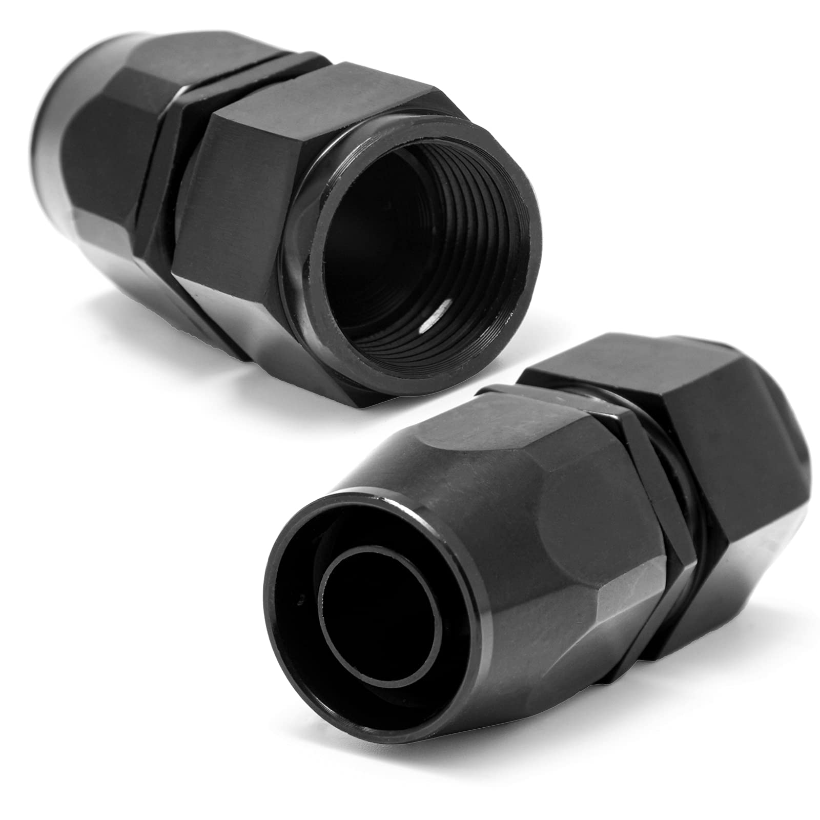 Shineyoo 8An Straight End Fitting 4 Pcs For Braided Fuel Oil Gas Line Hose End 8 An Fittings Aluminum Black