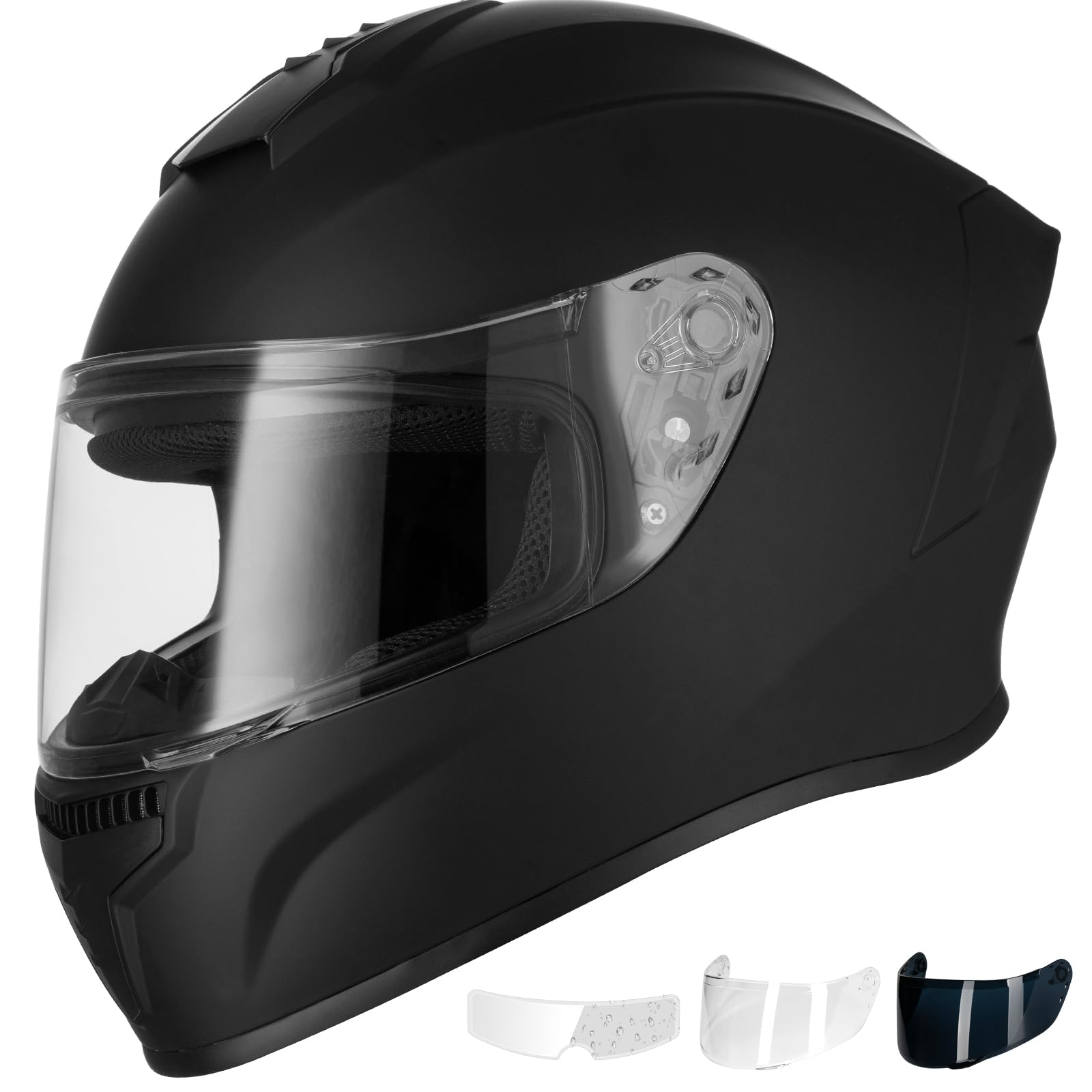 Favoto Motorcycle Full Face Helmet DOT Approved, Lightweight ABS Shell, Anti-Fog Film Included, Flip-Up Visor Lightweight Motorc