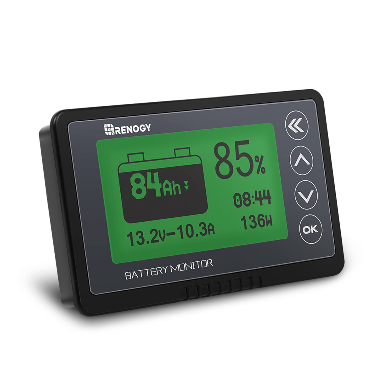 Renogy 500A Battery Monitor with Shunt, High and Low Voltage Programmable Alarm, Range 10V-120V up to 500A, 20ft Shielded Cable,