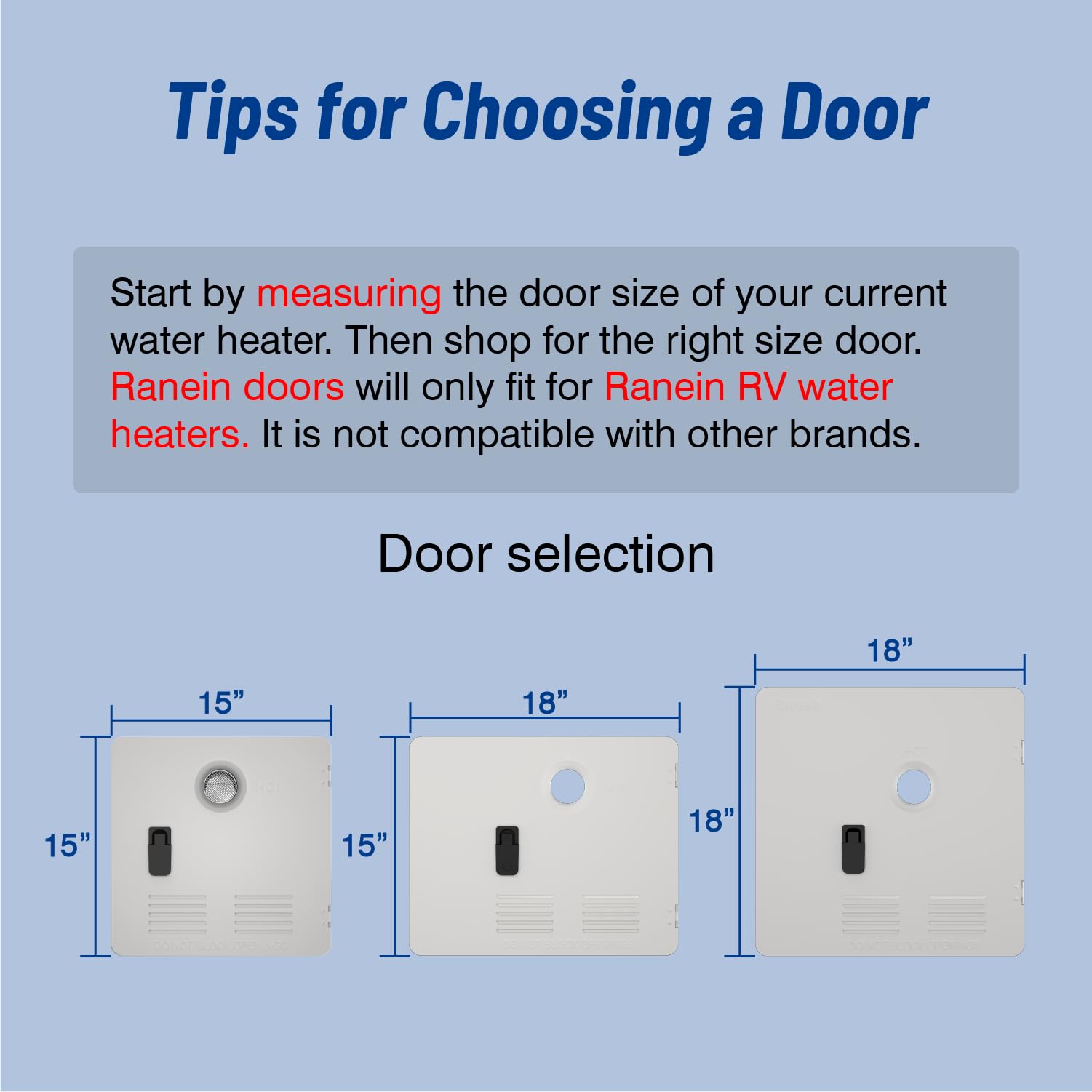 Ranein 15 X 18 Inches Rv Water Heater White Door. Only Door Kit For Ranein Rv Water Heaters