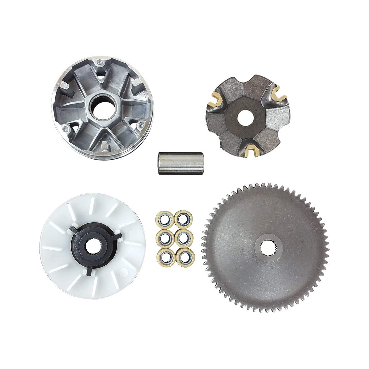 RedCap 50cc Moped Clutch Kit for 139QMB GY6 Engine - Compatible with 49cc Scooter Variator & Belt Drive, Model CLTC-0008-SET-R