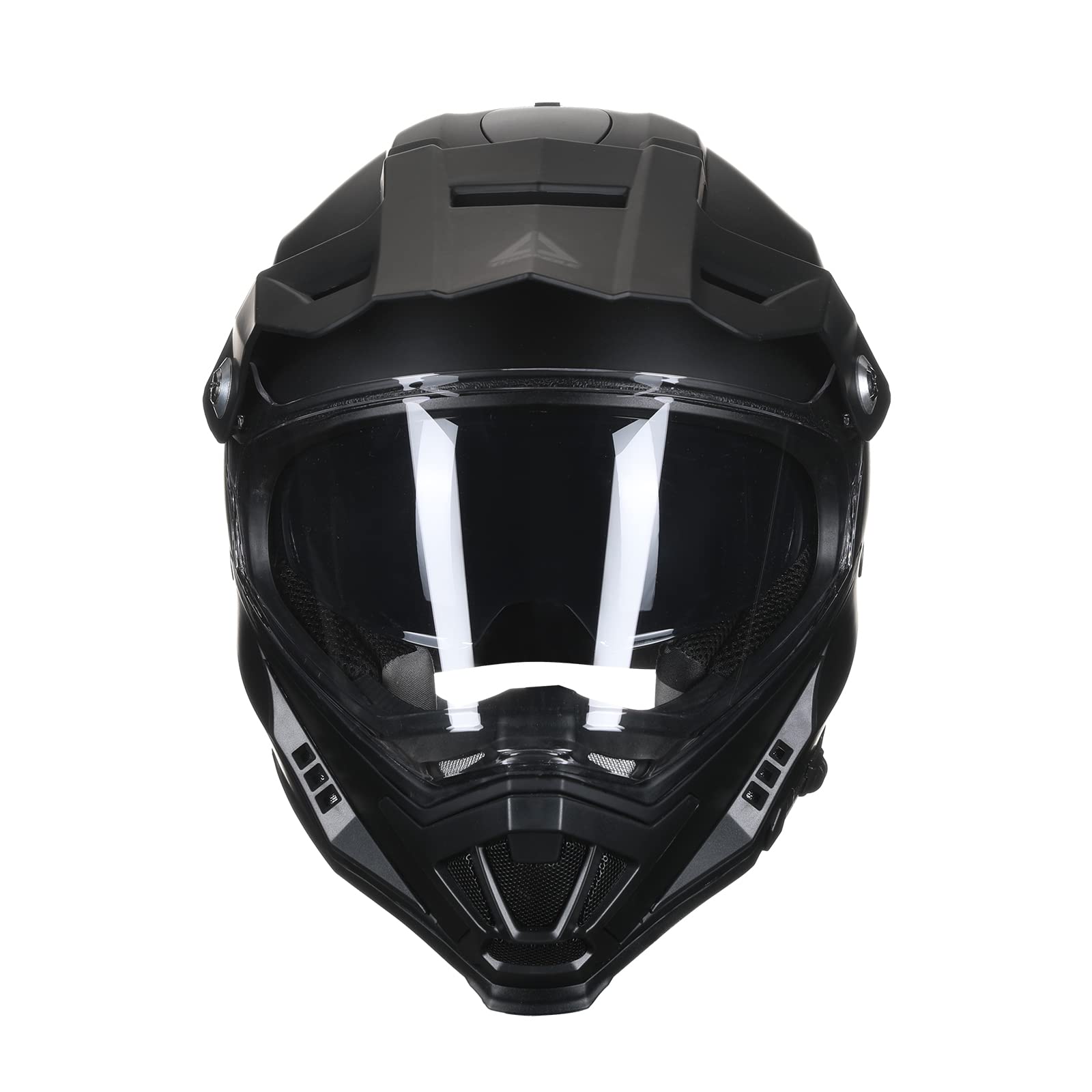 TRIANGLE Dual Sport Motorcycle Helmet, Full Face, Large, Matte Black, ABS, Model AH609, DOT Approved, with Internal Sunshield