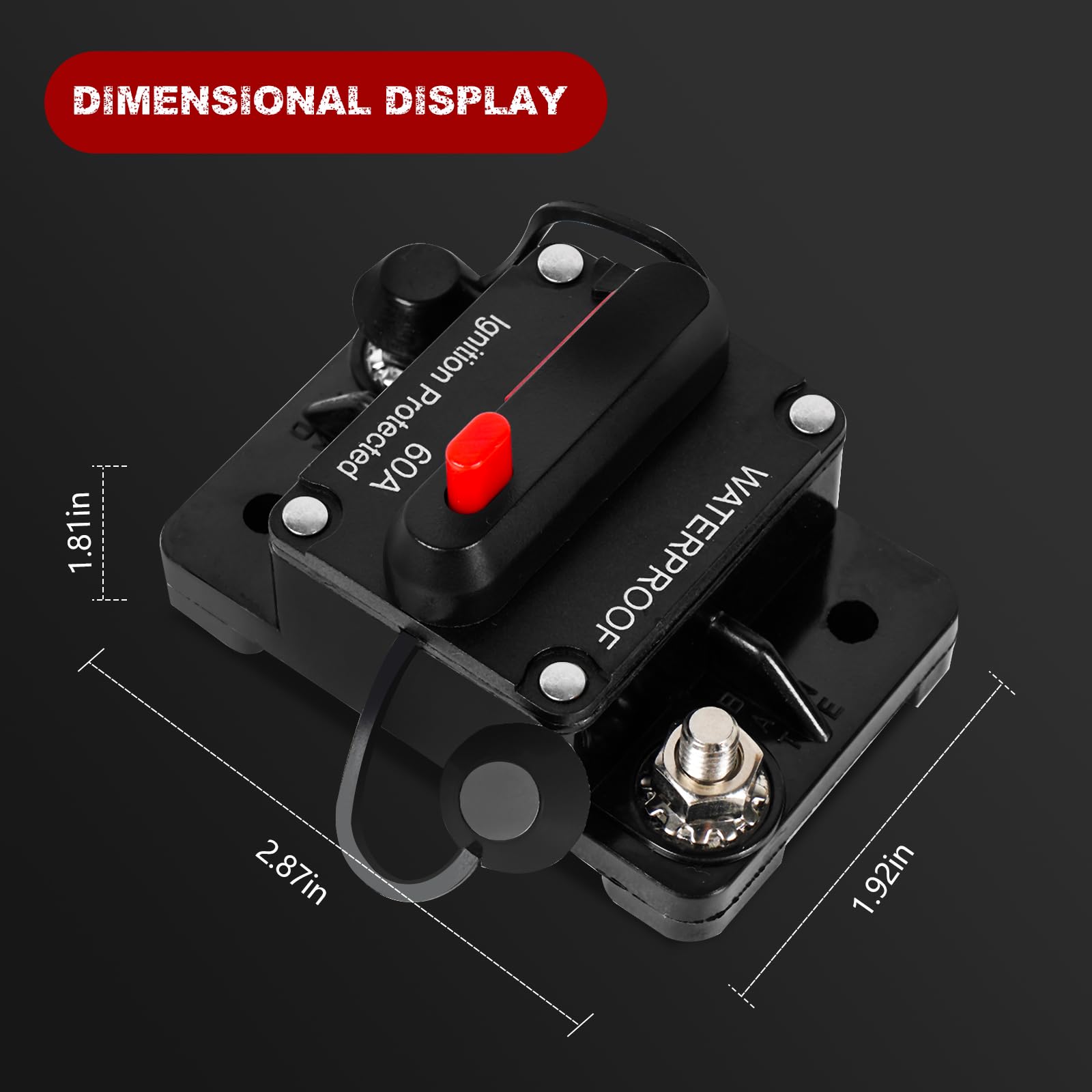 Tiwerlfe 40 Amp Circuit Breaker Manual Reset Waterproof Inline Fuse Inverter for Car ATV Marine Trolling Motors Boat Power Prote