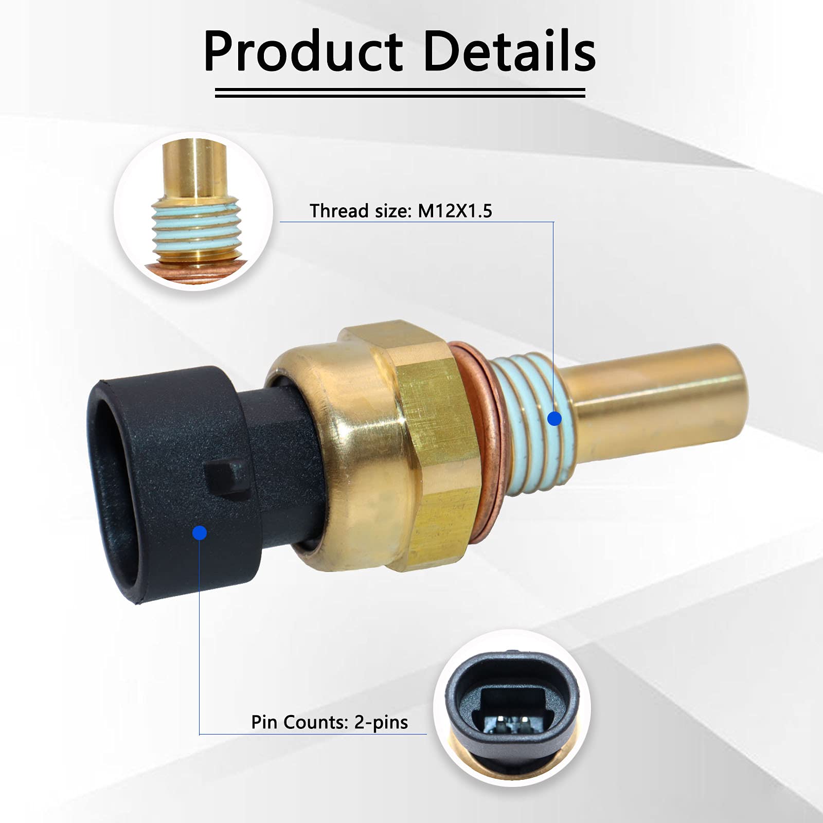 KEJSTED Engine Coolant Temperature Sensor 213-4514 213-4333 Compatible with Chevy Avalanche Impala Trailblazer Suburban 1500 250