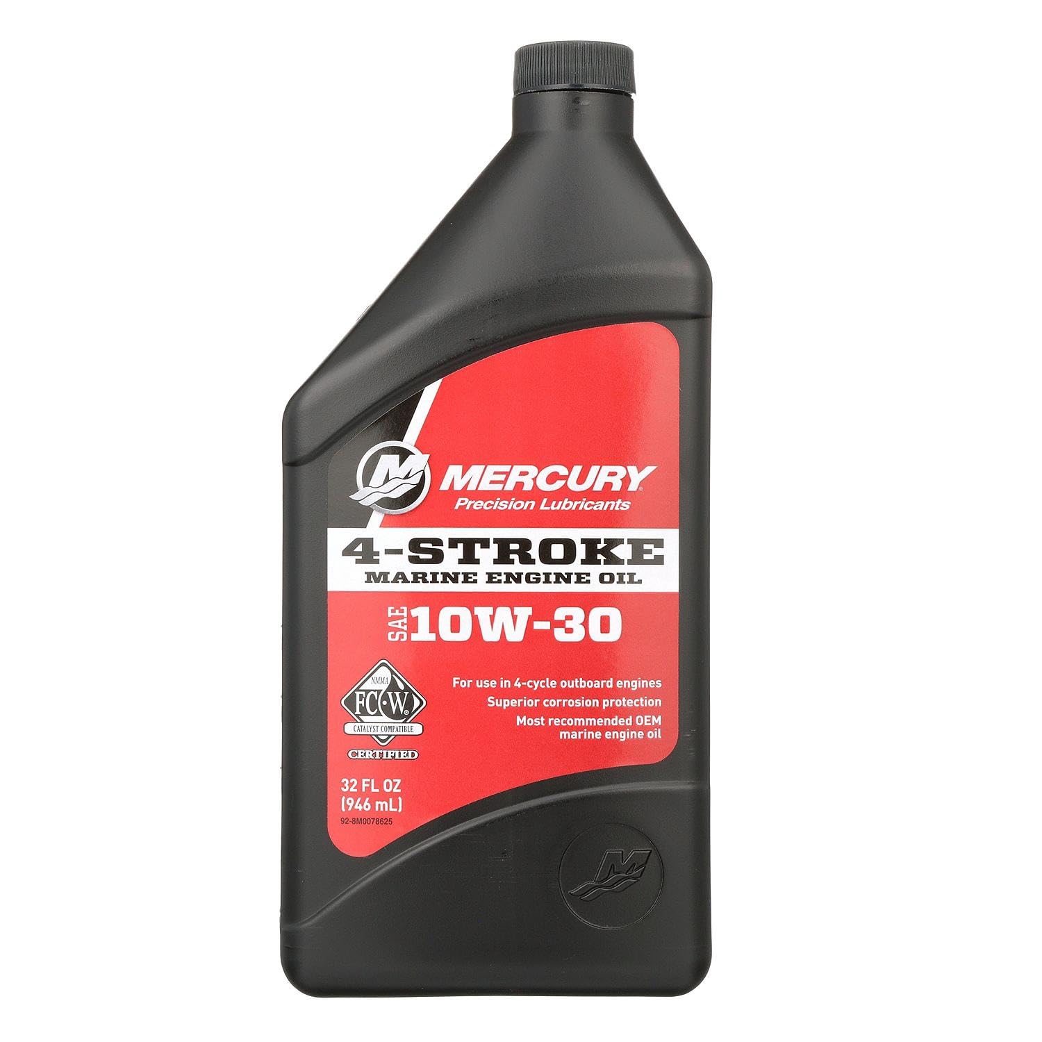 Mercury 10W-30 4-Stroke Mineral Marine Engine Oil, 1 Quart - 8M0078625