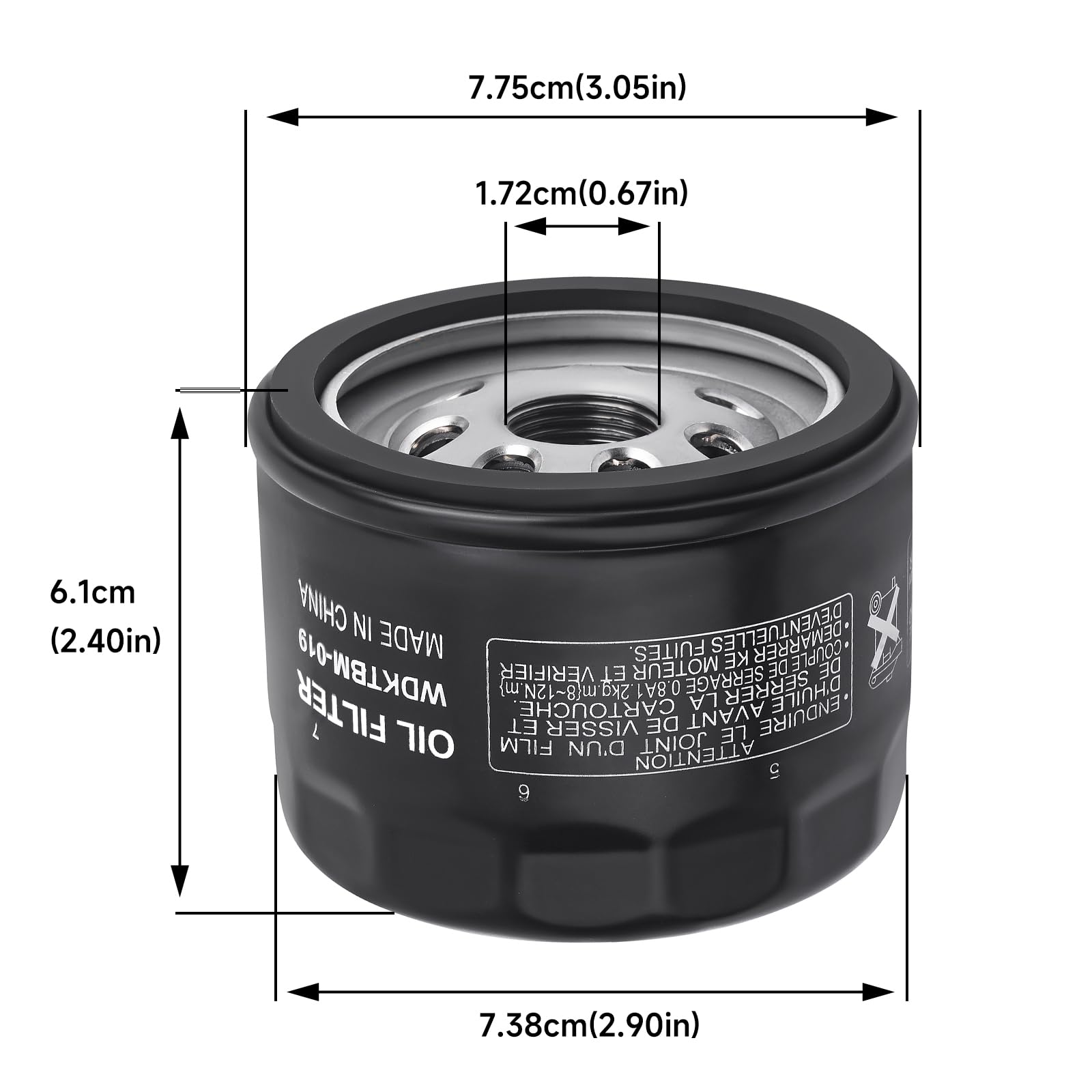 Wdktbm 49065-0721 Oil Filter Compatiable With Kawasaki Fr730V Fx730V Fr691V Fs691V Fr600V Fx691V Fs651V Fr651V Fx600V Engines Re