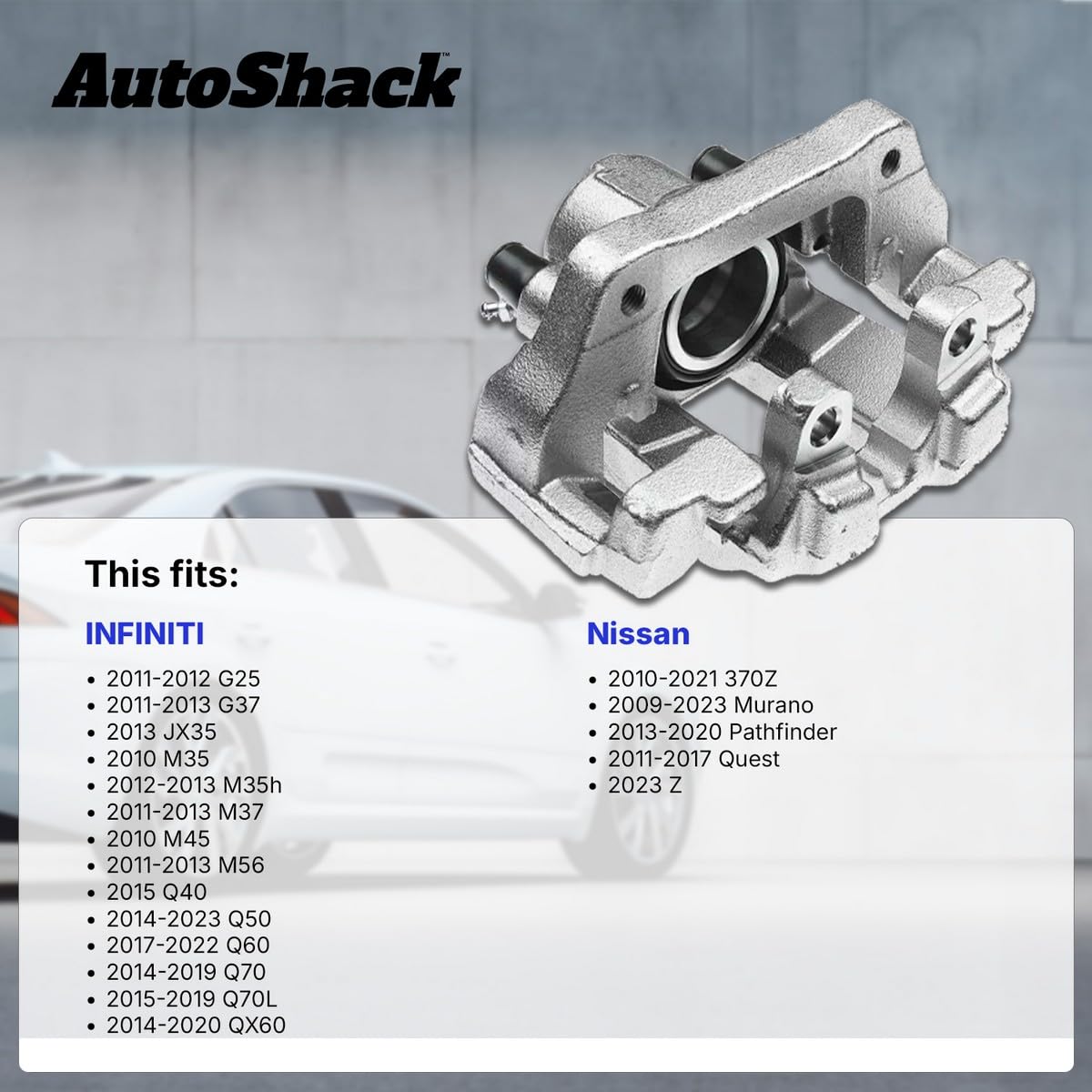 Autoshack Rear Brake Calipers Assembly With Bracket Pair Of 2 Driver And Passenger Side Replacement For Nissan Murano Pathfinder Quest 370Z Infiniti Qx60 Q50 G37 Jx35 M37 Q60 Q40 G25 Q70L V6 Bc30358Pr
