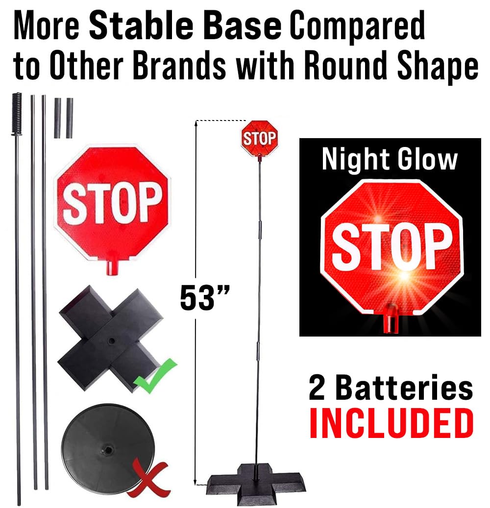 Cobra Tuning LED Stop Sign Parking Assistant - Flashing Signal, Black Plastic