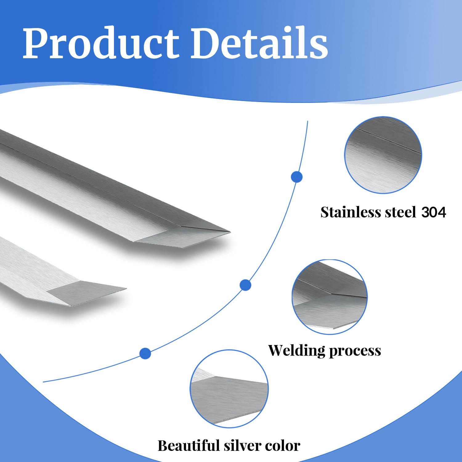 ZRNIDIYR RV Slide Out Ski Set - Stainless Steel, 47 inch, Pack of 2, Silver