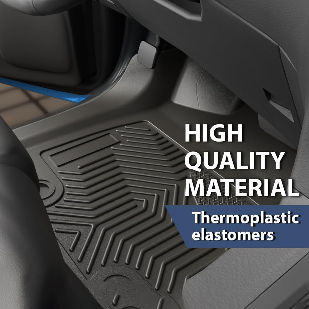 Pit66 Floor Mats Compatible With 2019-2024 Dodge Ram 1500 Crew Cab New Body (Not Fit Classic Models) Without Storage, (Heavy Dut