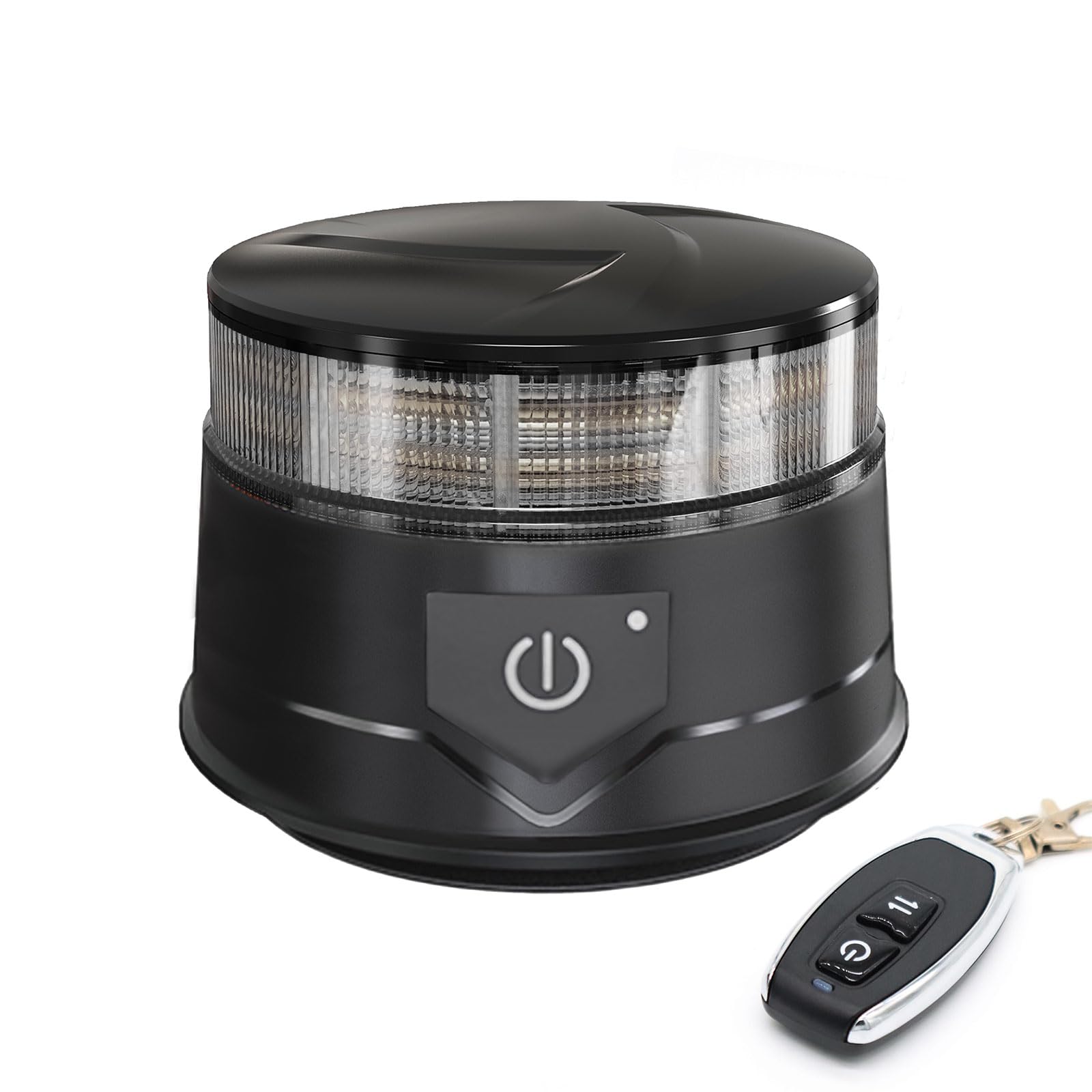 Agrieyes Amber Beacon Light 4.2Inch, Flashing Safety Warning Lights Permanent/Magnet Mount (Smoke, Remote)