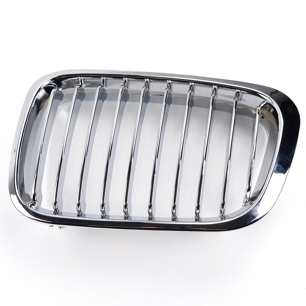 Left Right Chrome Front Kidney Grille Grill Compatible With 1998-2001 Bmw E46 316I 318I 320I 323I 325I 328I 330I Sedan Pre-Lci