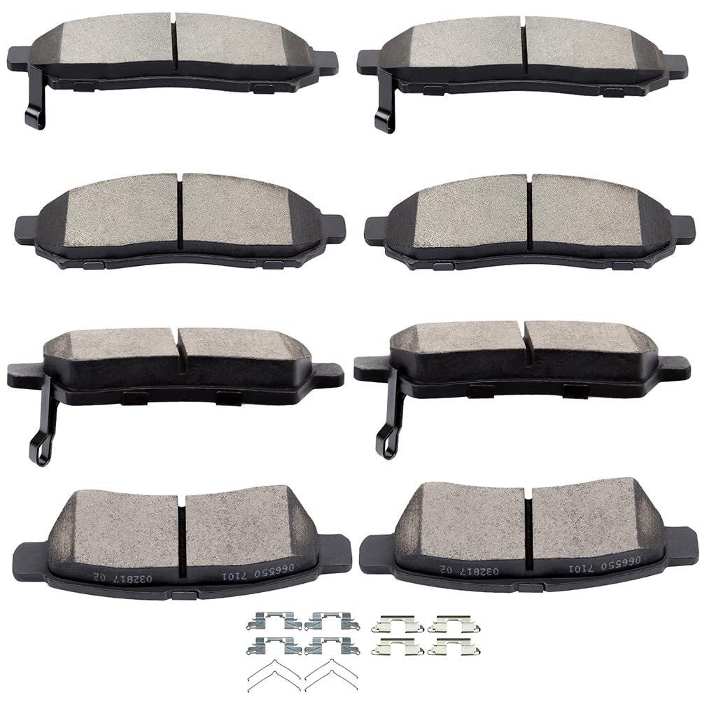 Scitoo Ceramic Brake Pad Front Rear Set Fit For 2005-2018 For Nissan Frontier, 2005-2015 For Nissan Xterra, 2009-2012 For Suzuki