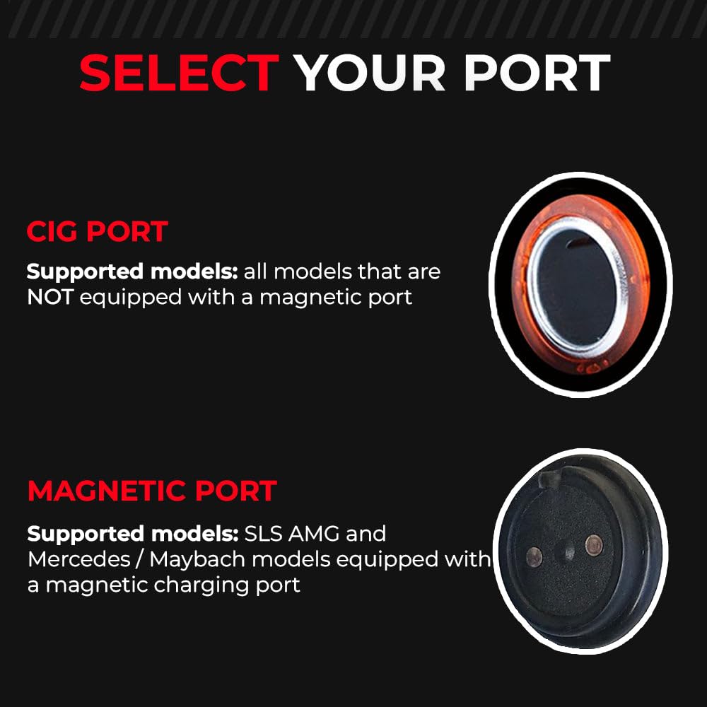 Juice My Ride JMR Battery Charger for Mercedes-Benz AMG GT, S Class, GLE, CLS - 12V Cig Port, Add Lithium Mode, Model JSC-6A