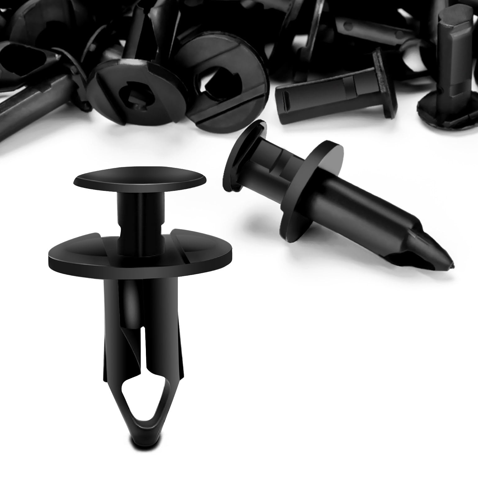 KEMIMOTO 200 PCS 8mm Universal Plastic Push Clips Push-Type Nylon Bumper Fastener Rivet Expansion Screws Replacement Compatible 