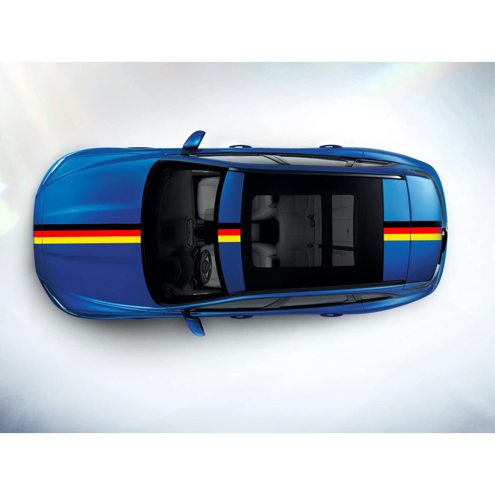 Ramuel 118'' X6'' Germany Flag Color Stripe Decal Sticker Compatible With Euro Car Audi Bmw Mini Mercedes Volkswagen Porsche Vol