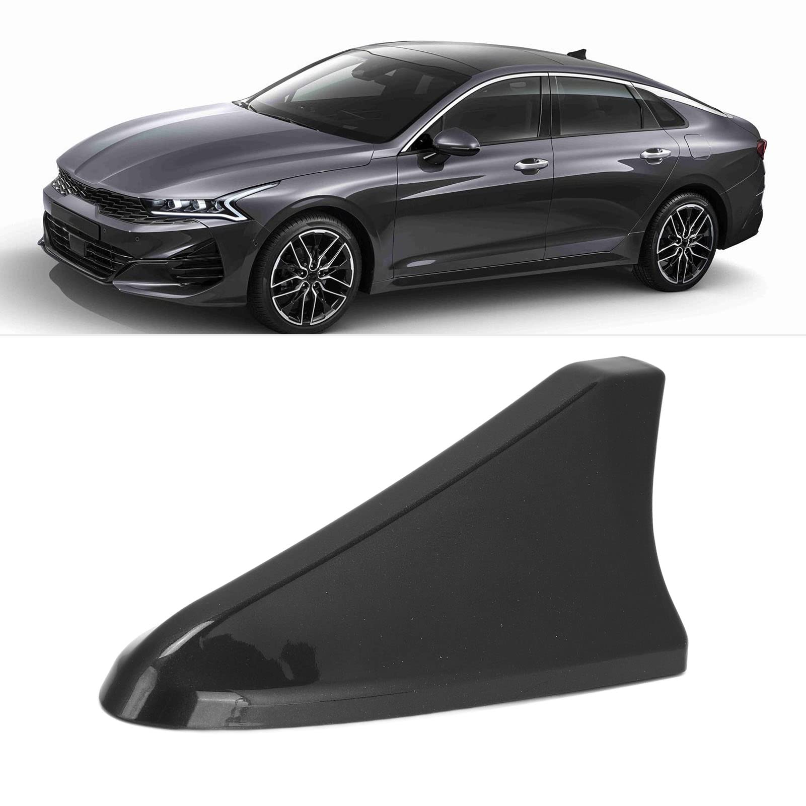 Roof Antenna Cover, Sturdy Abs Fin Aerial Base 96219 D5000Ebqk Automotive Replacement For Kia Optima, For Elantra Sedan Sonata, For Genesis Sedan G80 Coupe(Grey)