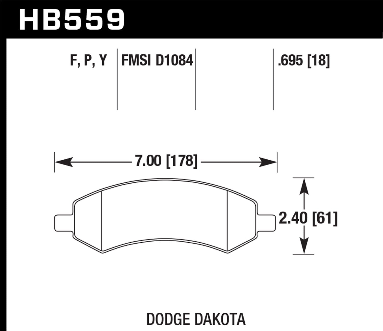 Hawk Performance Hb559Y.695 Lts Brake Pad
