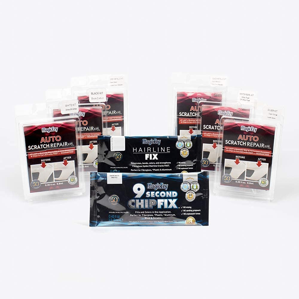 MagicEzy 9 Second Chip Fix (Midnight) Marine Fiberglass Repair Filler - Boat Gelcoat Repair - Lifetime Durability