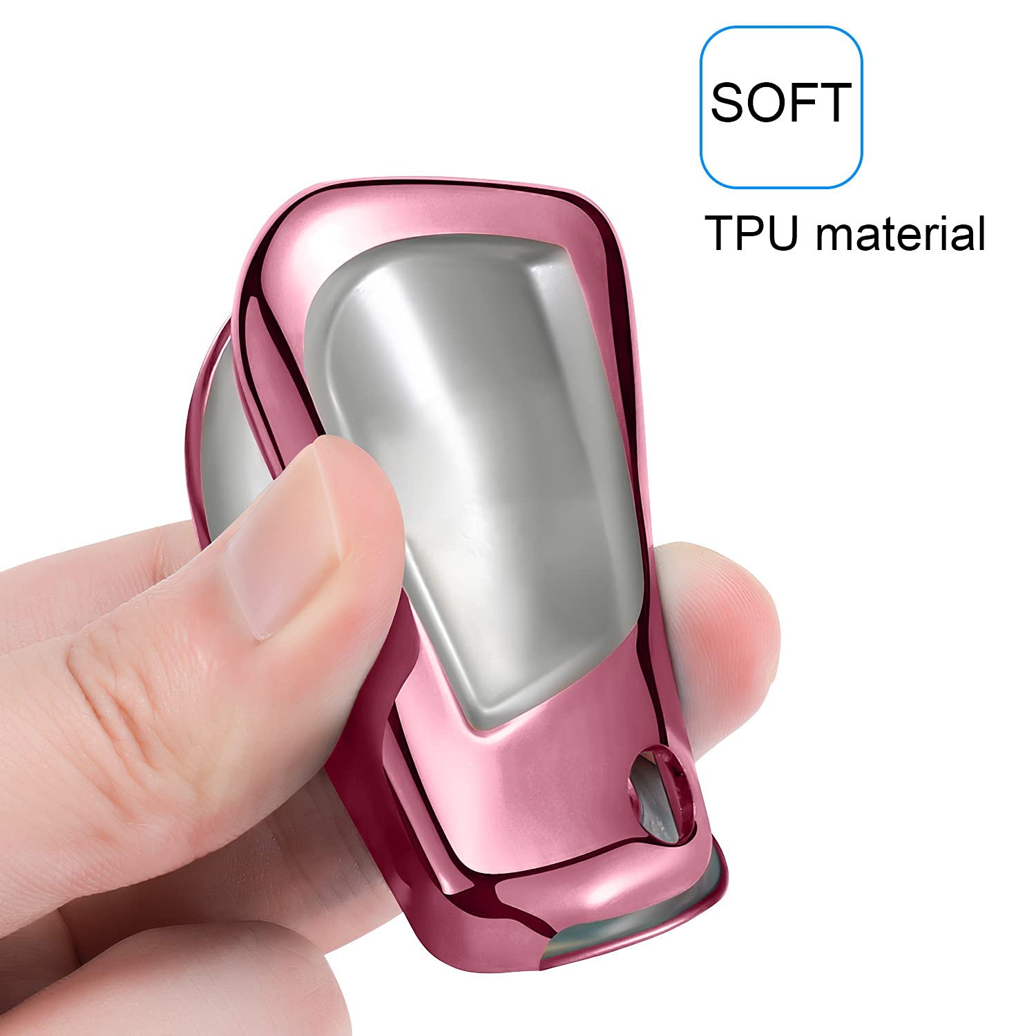 Qbuc For Toyota Key Fob Cover Compatible With Toyota Fortuner Tundra Camry Rav4 Highlander Corolla Smart Key Sliver
