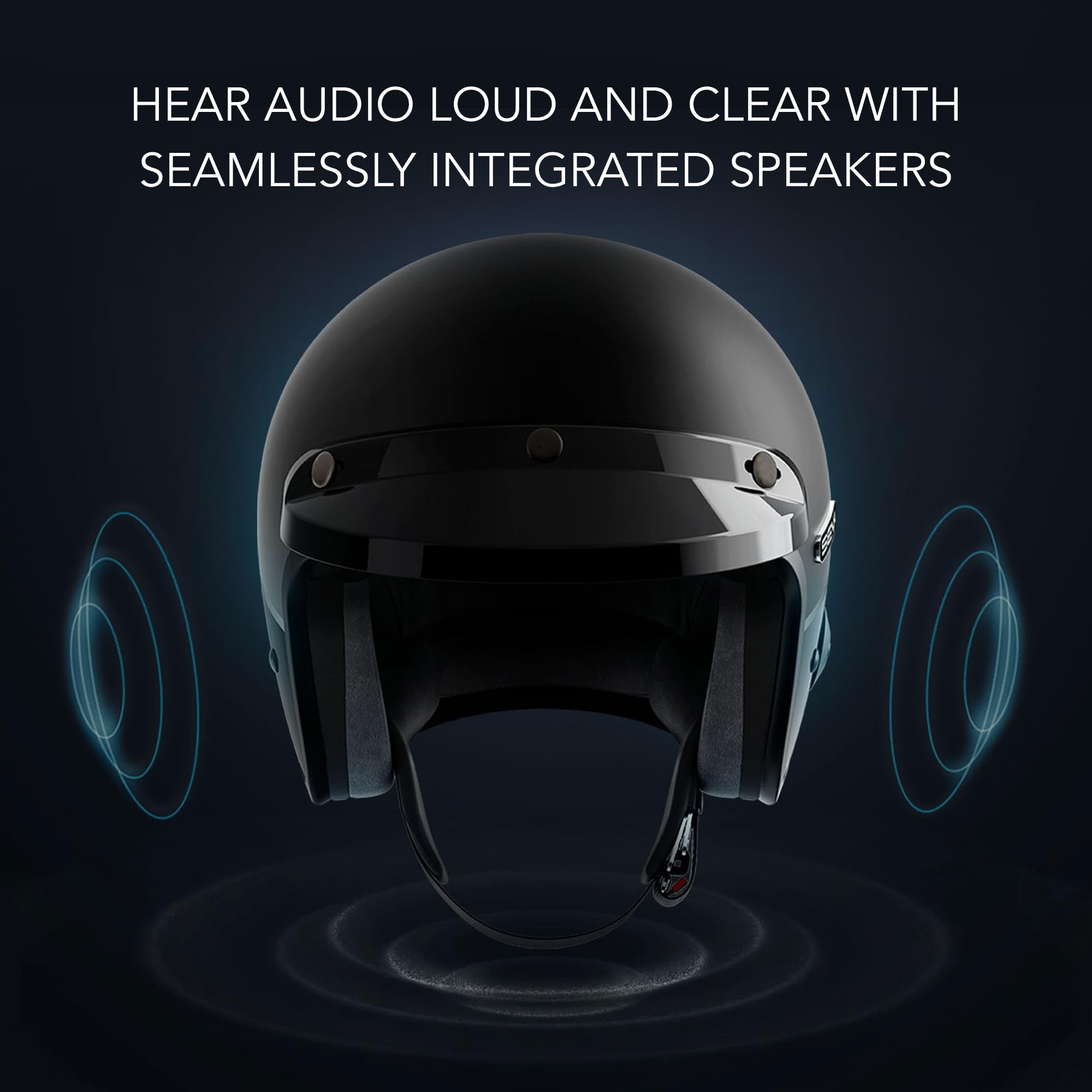 Sena Surge Mesh Intercom Enabled Open Face Smart Motorcycle Helmet (Gloss White/Matte Black, M)