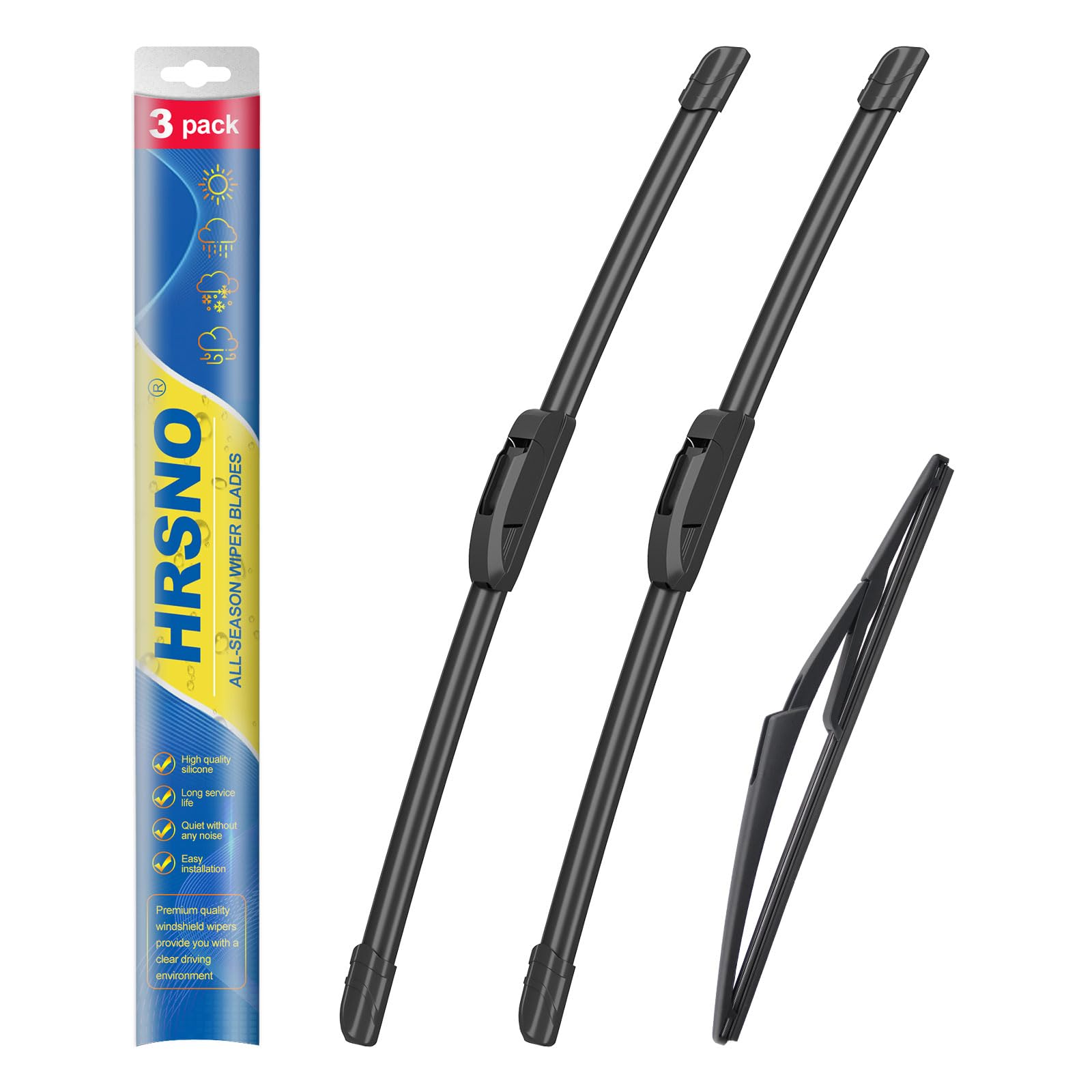 Hrsno 19''+18'' Windshield Wipers With 10'' Rear Wiper Blade Sets Automotive Replacement For Mini Cooper R56 2007-2012,R50 R53 2