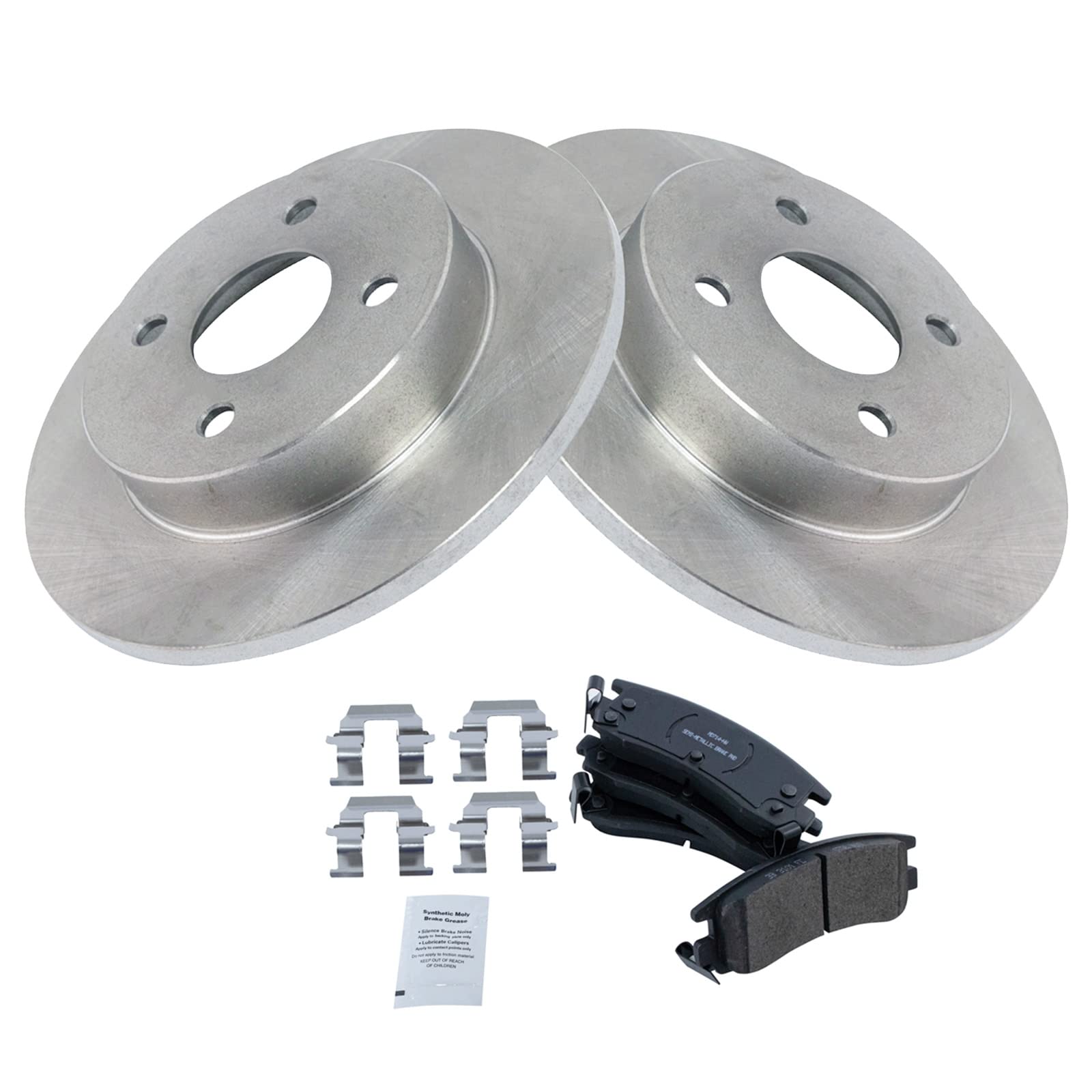 Trq Rear Brake Pad & Rotor Kit Brake Pads Brake Rotor Semi-Metallic Compatible With 1991-1992 Saturn Sc 1993-1998 Sc1 Sc2 1991-1