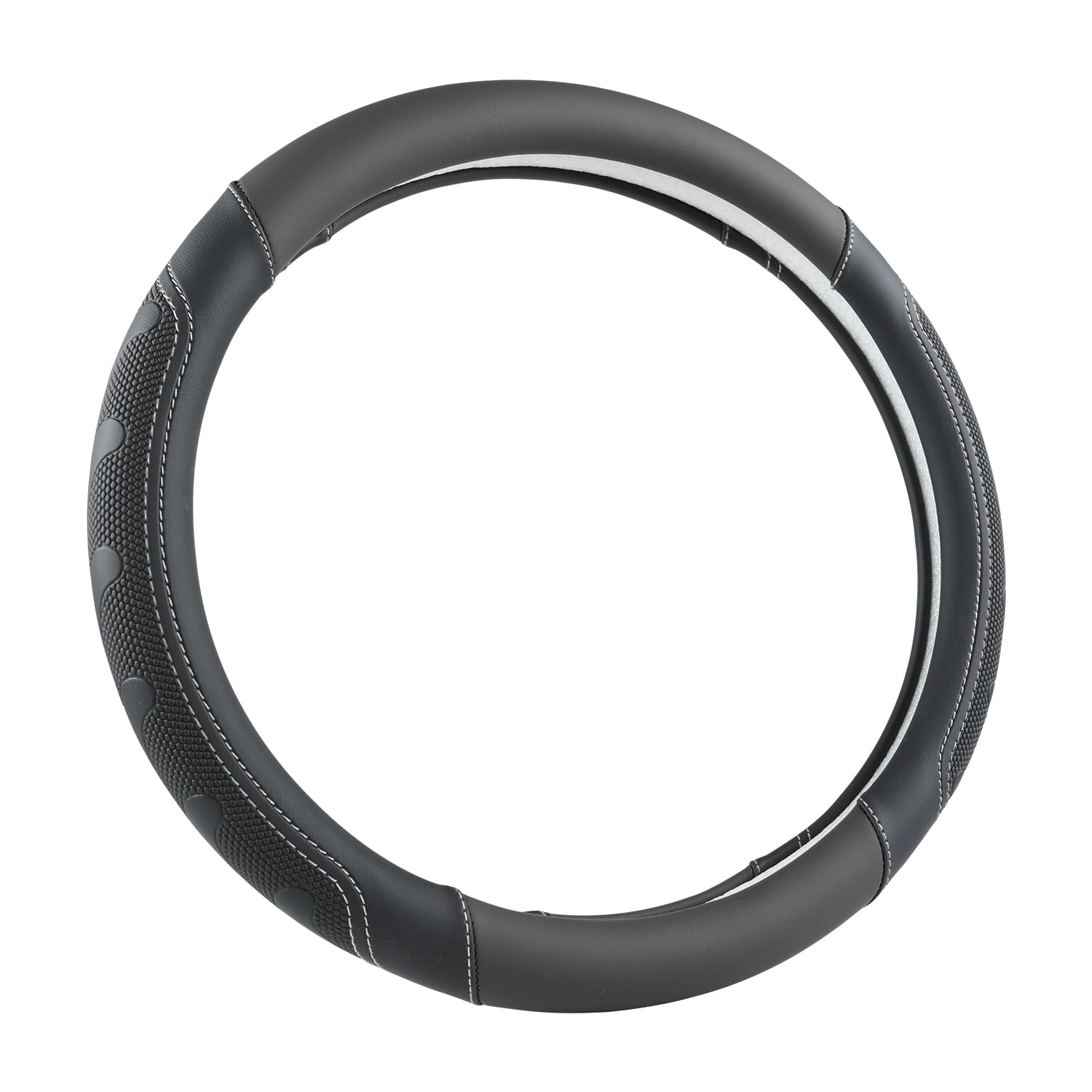 Giant Panda Car Steering Wheel Cover For Toyota Rav4,Camry,Highlander,Corolla,Prius,Tacoma,Standard Size - Black+Gray Line