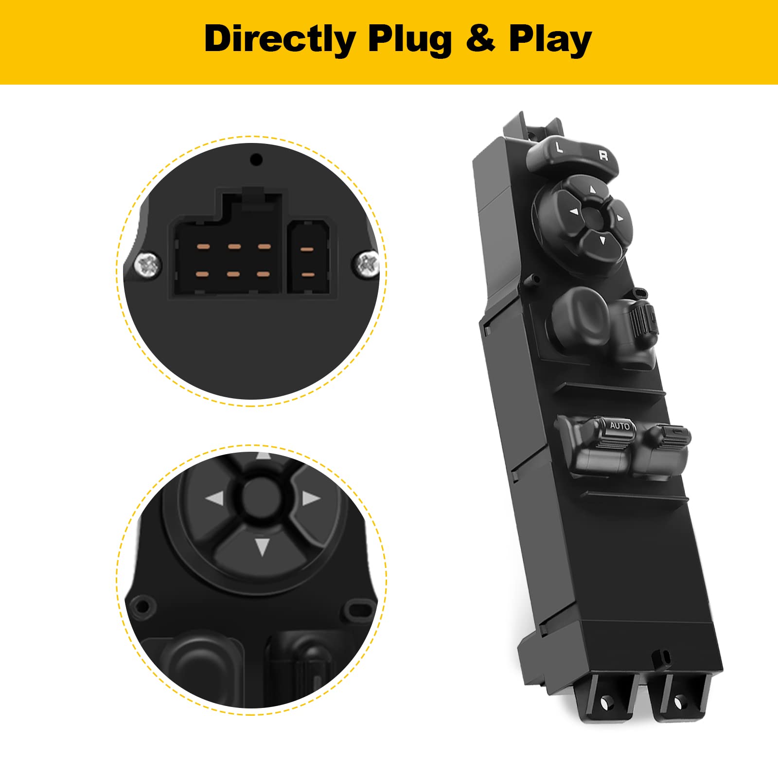 Power Window Switch Driver Side Power Window Master Control Switch Fits for Dodge 2001-2004 Dakota Club Cab 2001-2004 Dakota Reg