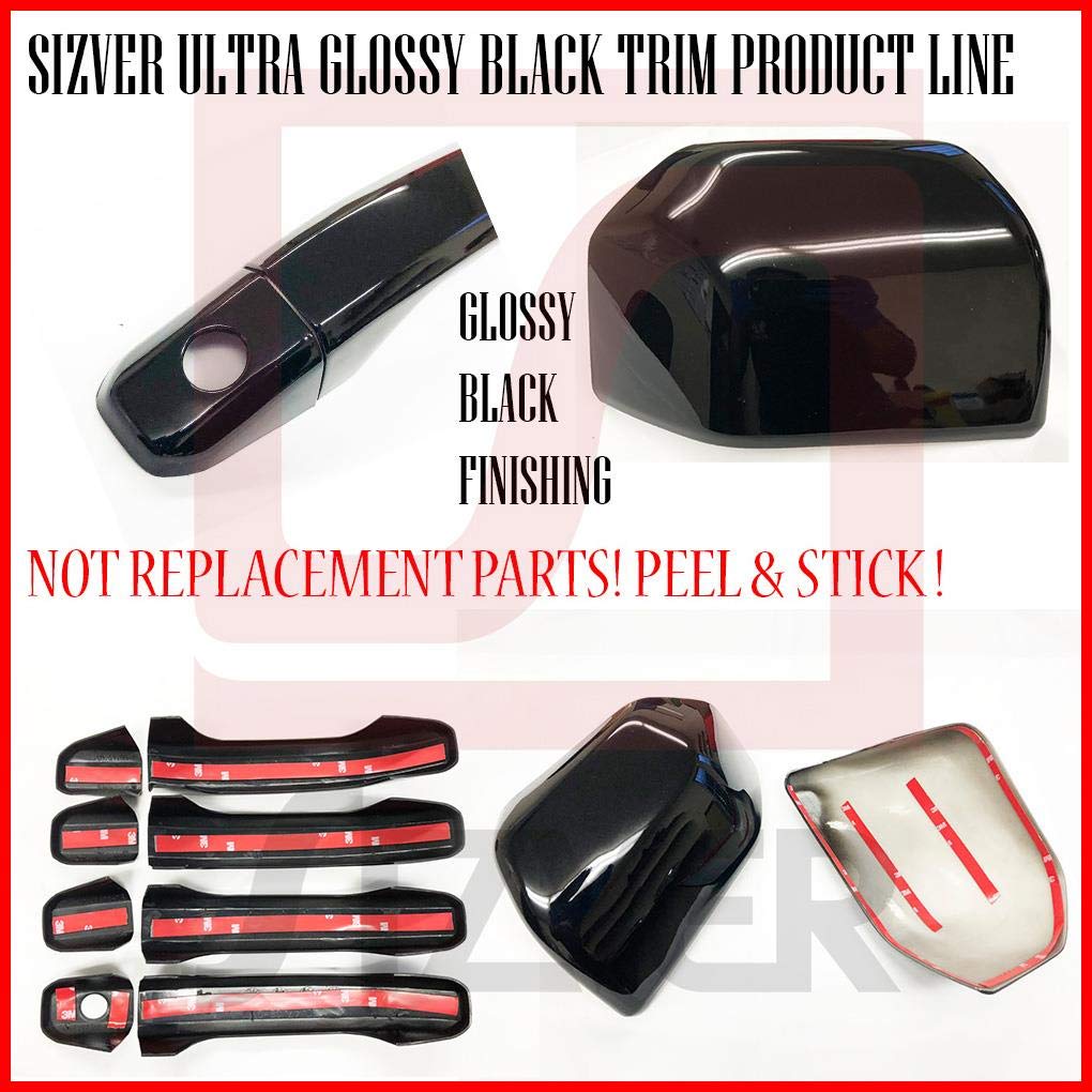 S Sizver Ultra Finish Glossy-Black Series 8Pcs Door Handle Covers Compatible With 2002-2010 Ford Explorer+Sport Trac Lincoln Avi