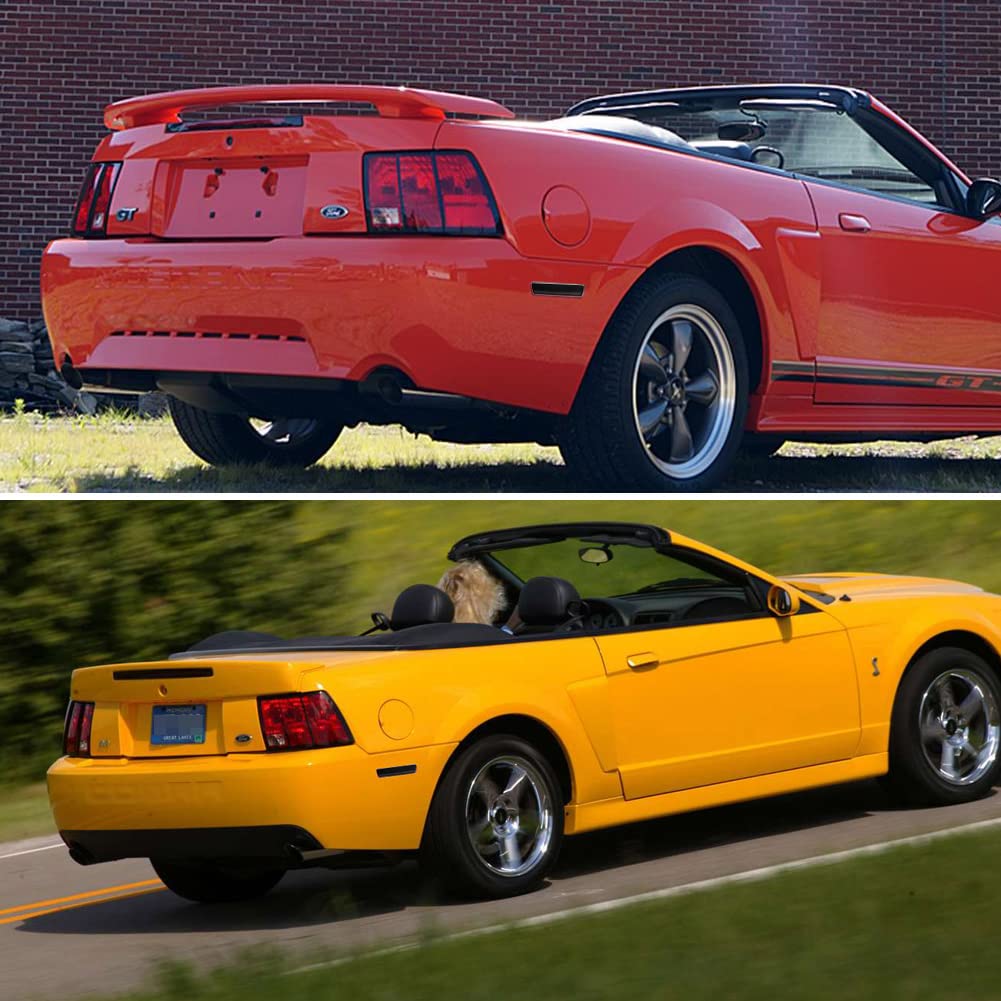 Tonsya Rear Bumper Reflectors for 1999-2004 Mustang, Smoked Lens, Model To-RB-247BH-Black