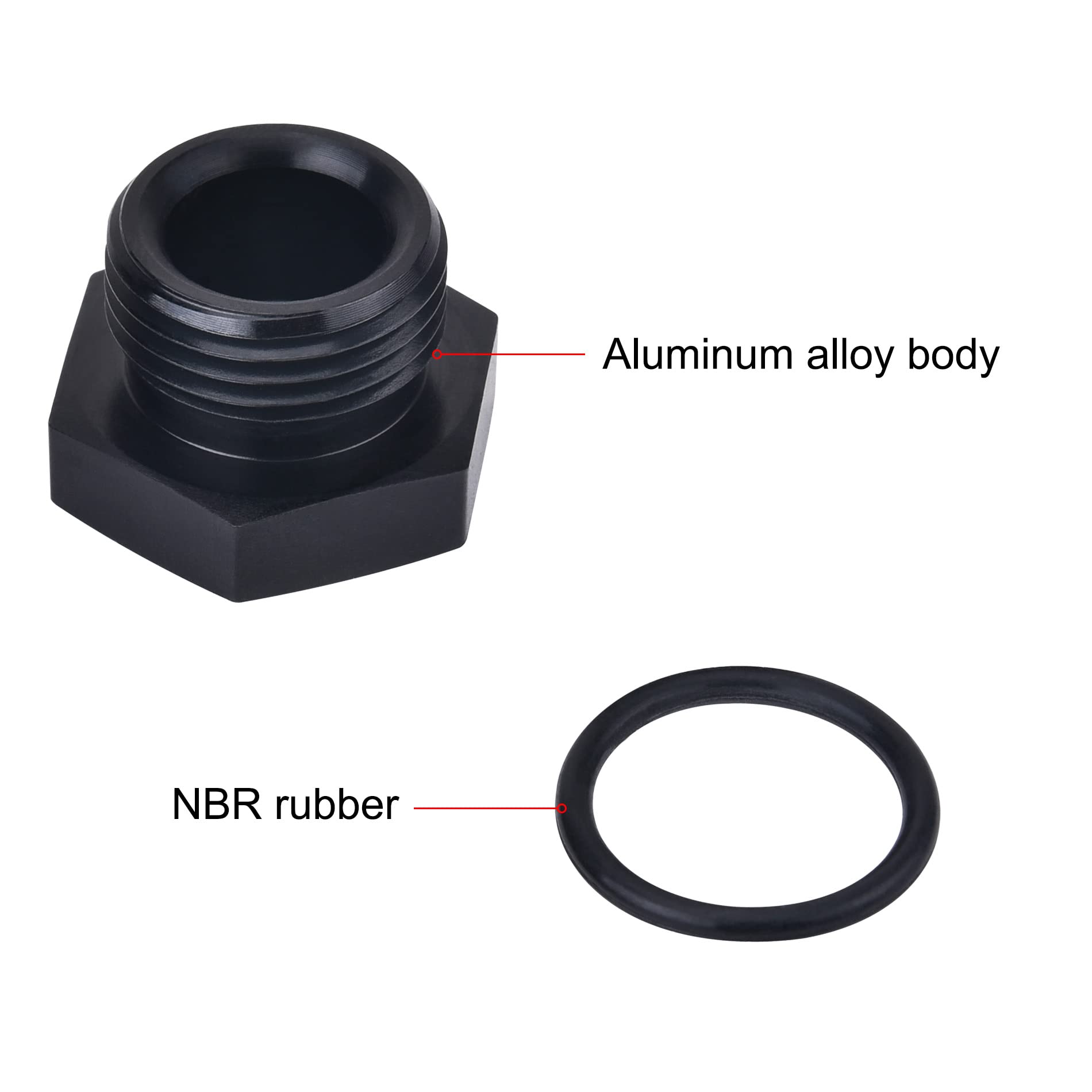 Evil Energy 8An Block Off Cap Orb Plug Fitting Adapter Male Aluminum 2Pcs