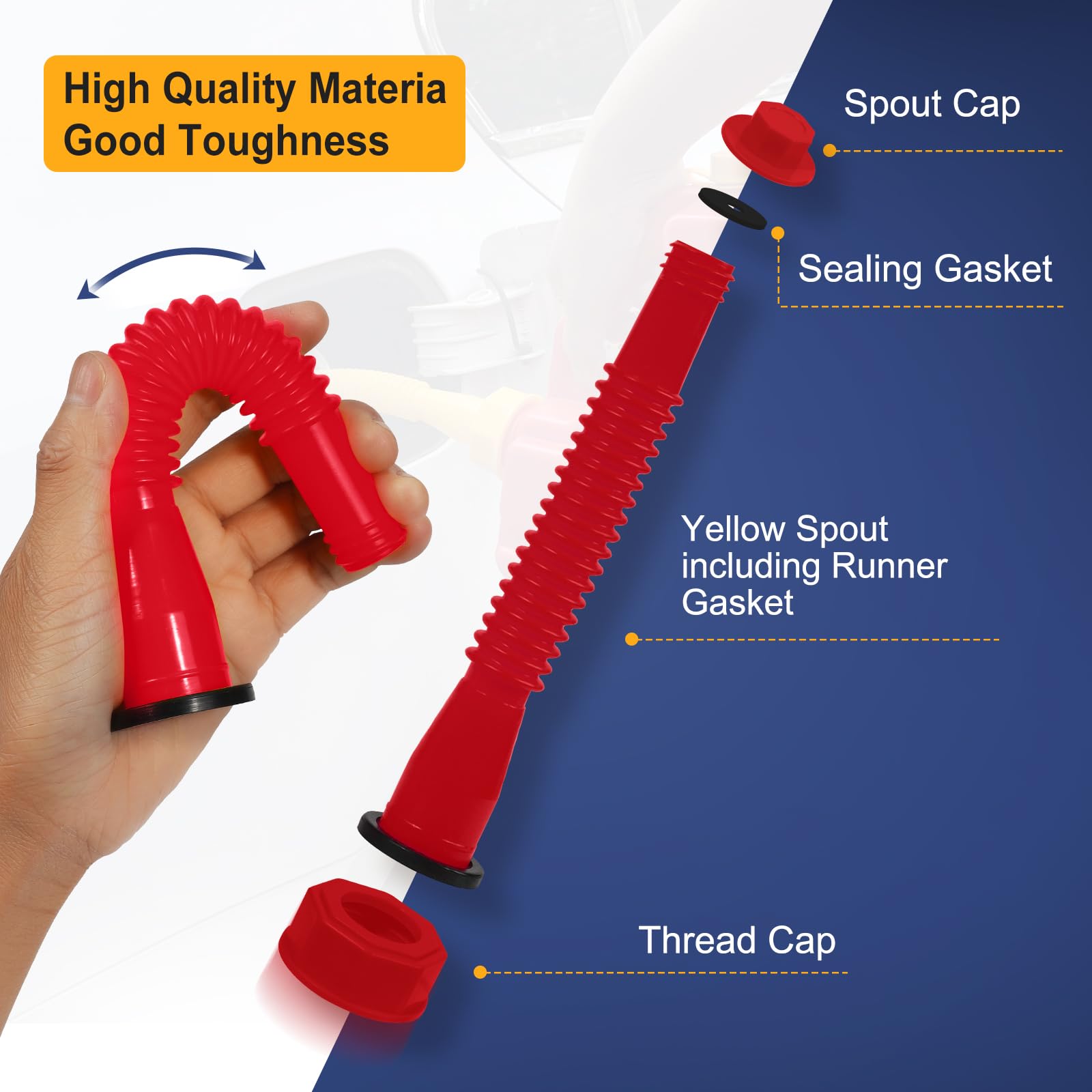 33 Pcs Gas Can Nozzle Replacement,Gas Can Spouts Fits 5 Gallon Gasoline Cans, With Flexible Nozzles, Screw Collar Caps, Thicker